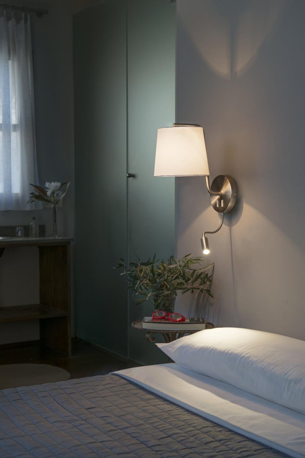 FARO 29331 BERNI nástěnná lampa, nikl, se čtecí lampičkou - FARO (obrázek 2)