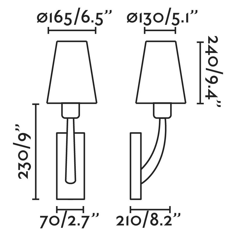 FARO 29681-21 REM nástěnná lampa, starozlatá/černá - FARO (obrázek 2)