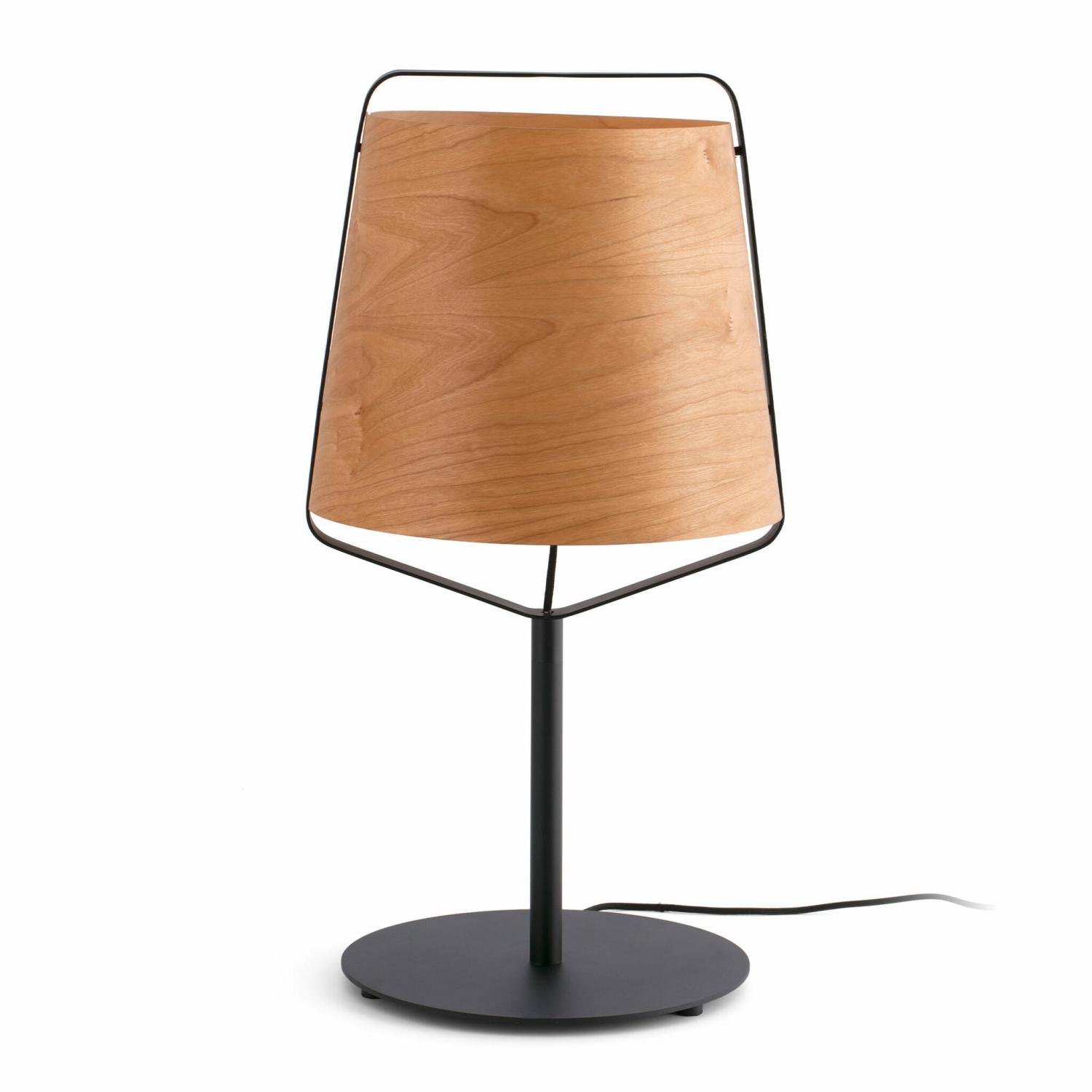 FARO 29846 STOOD černá a dřevěná stolní lampa - FARO