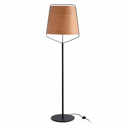 Obrázek pro produkt STOOD černá a dřevěná stojací lampa - FARO