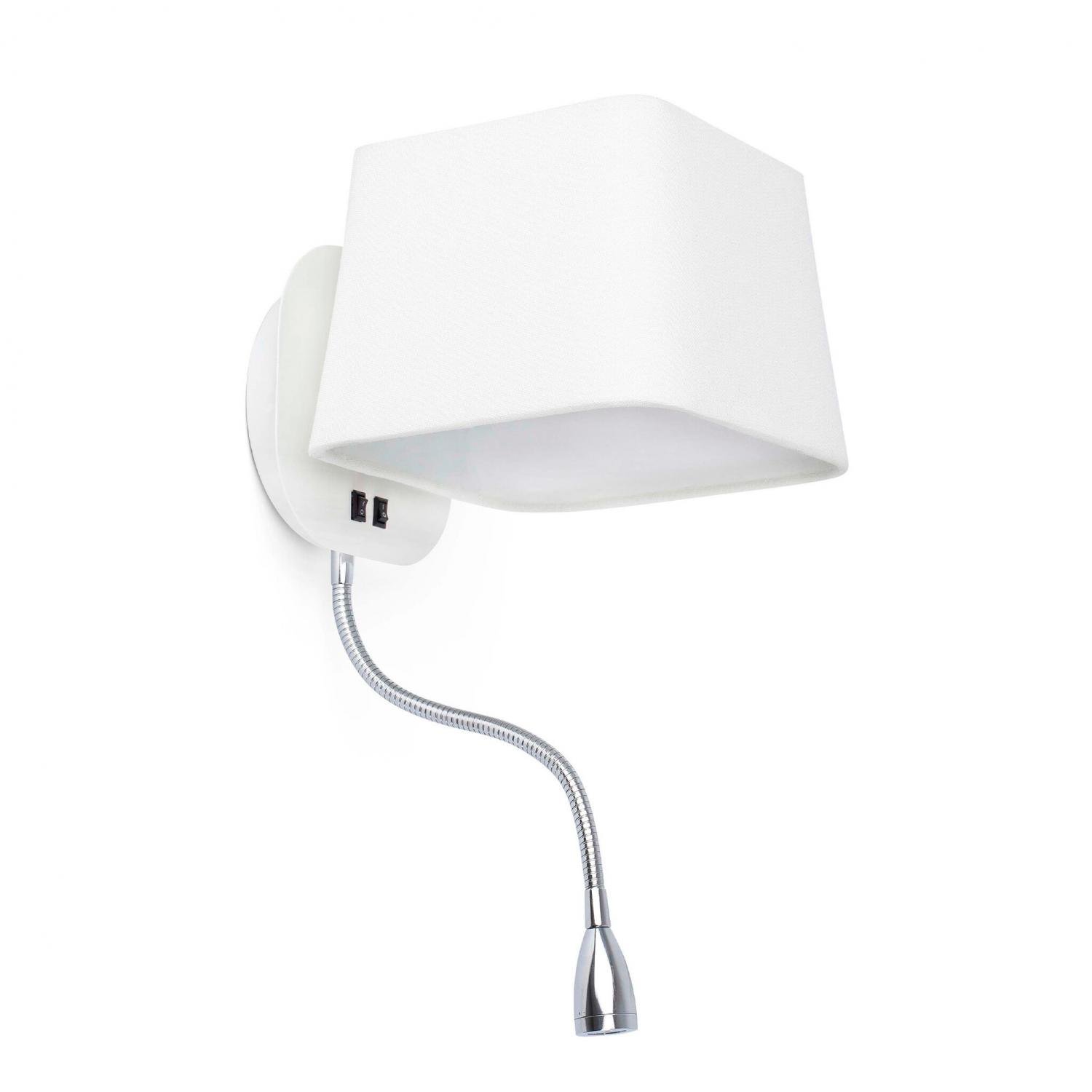 Levně FARO 29950 SWEET nástěnná lampa na čtení, bílá, se čtecí lampičkou 1L - FARO