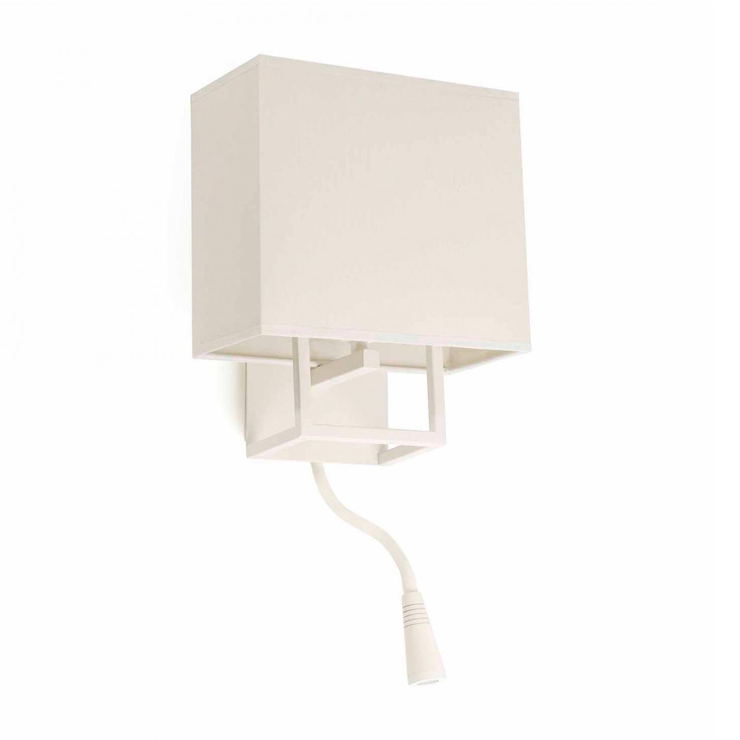 Levně FARO 29982 VESPER nástěnná lampa, bílá, se čtecí lampičkou - FARO