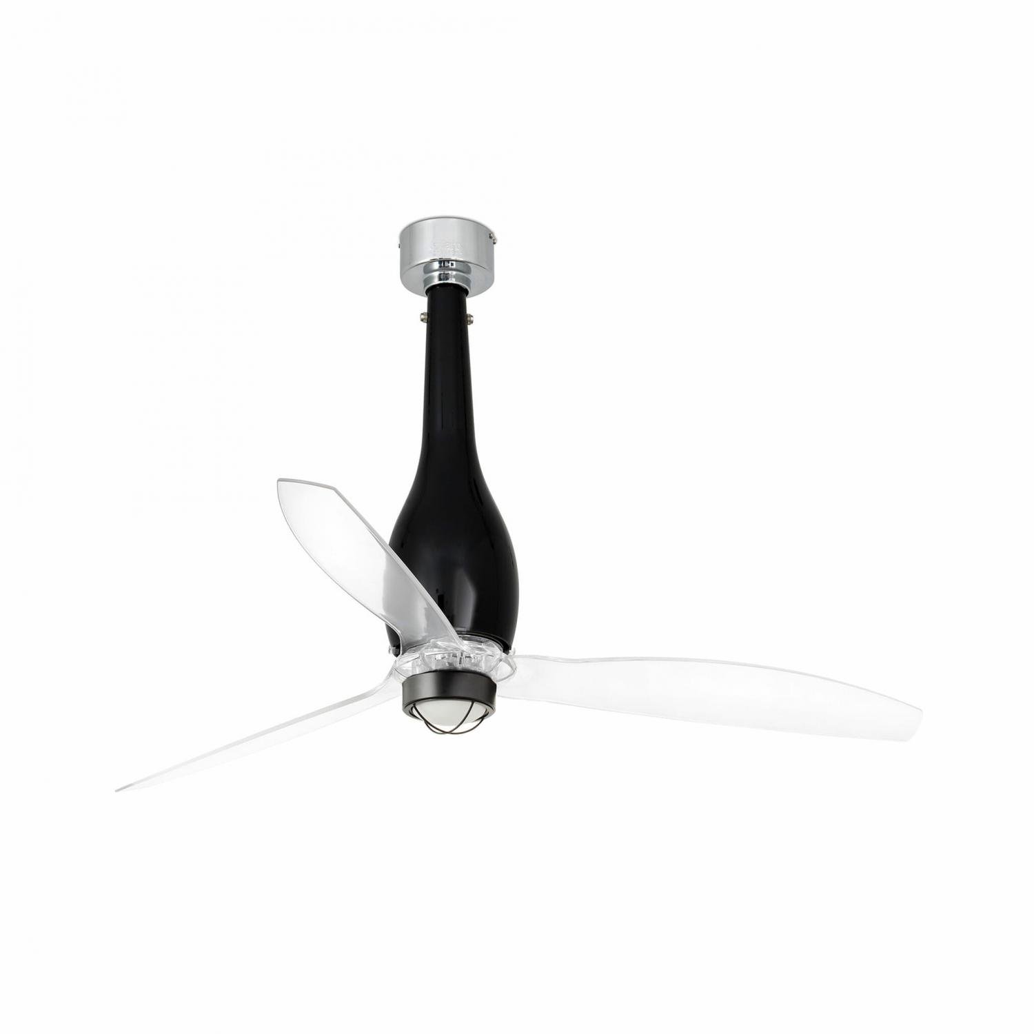 FARO 32002-10 ETERFAN M LED, černá/transparentní, stropní ventilátor s DC motorem - FARO