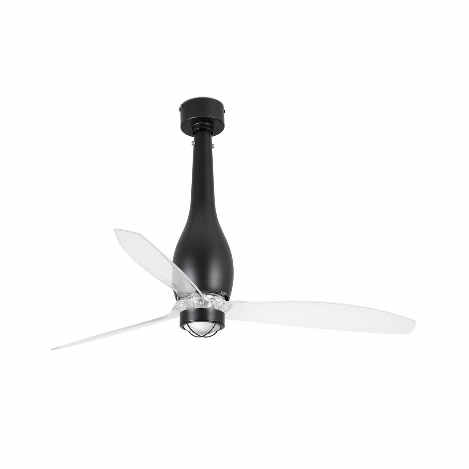 FARO 32003-10 ETERFAN M LED, černá/transparentní, stropní ventilátor s DC motorem - FARO