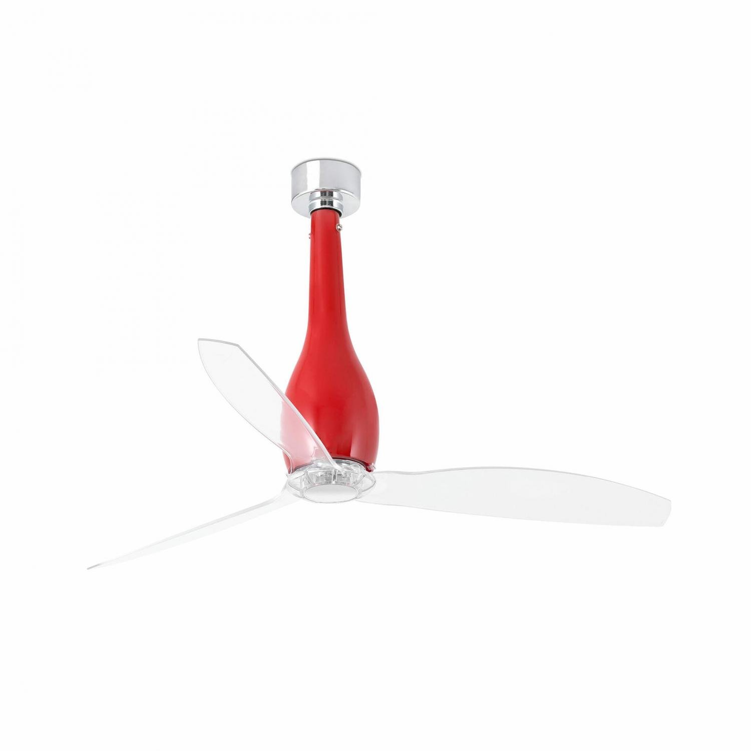 Levně FARO 32005 ETERFAN M, červená/transparentní, stropní ventilátor s DC motorem - FARO