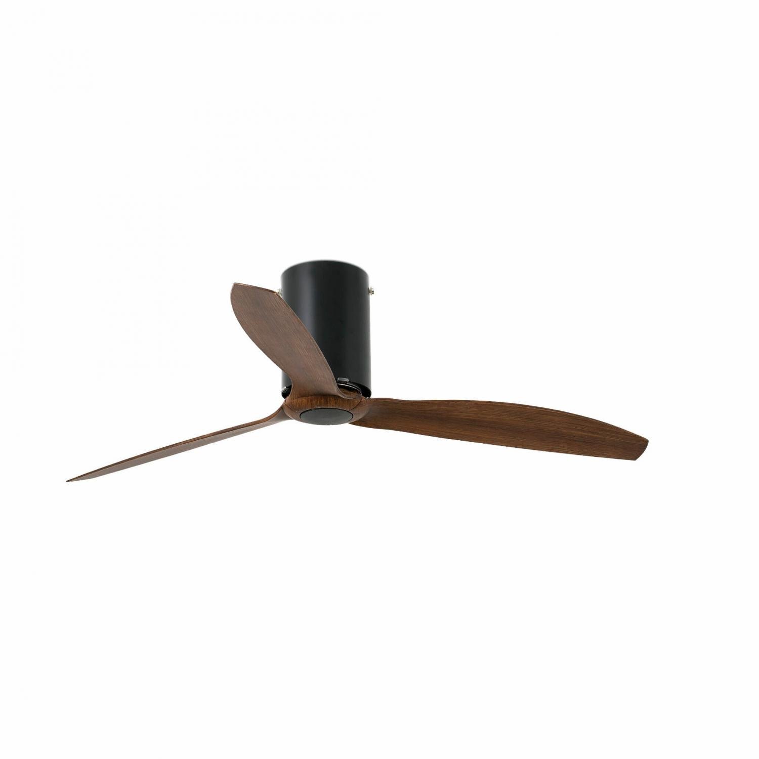 FARO 32042 MINI TUBE FAN, černá/dřevo, stropní ventilátor s DC motorem - FARO
