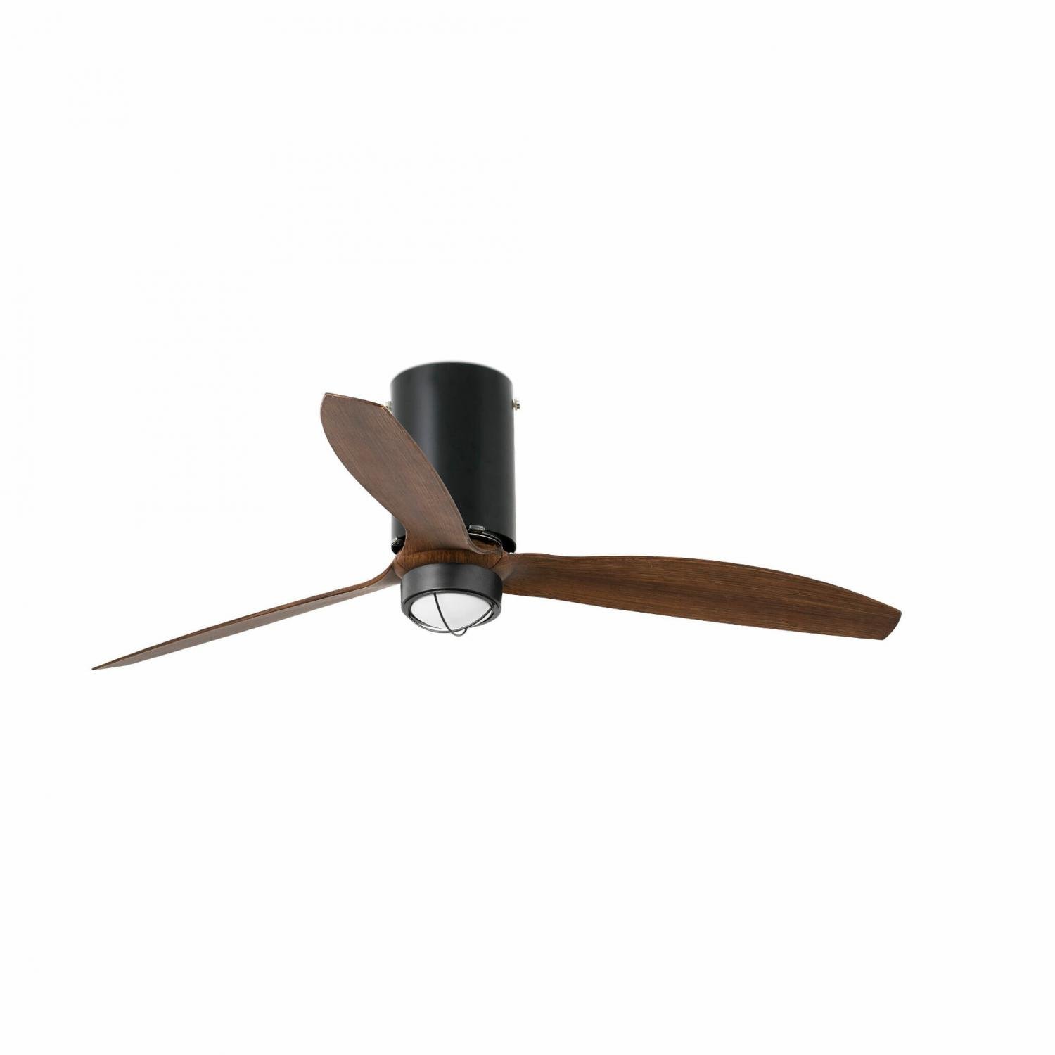 FARO 32042-10 MINI TUBE FAN M LED, černá/dřevo, stropní ventilátor s DC motorem - FARO