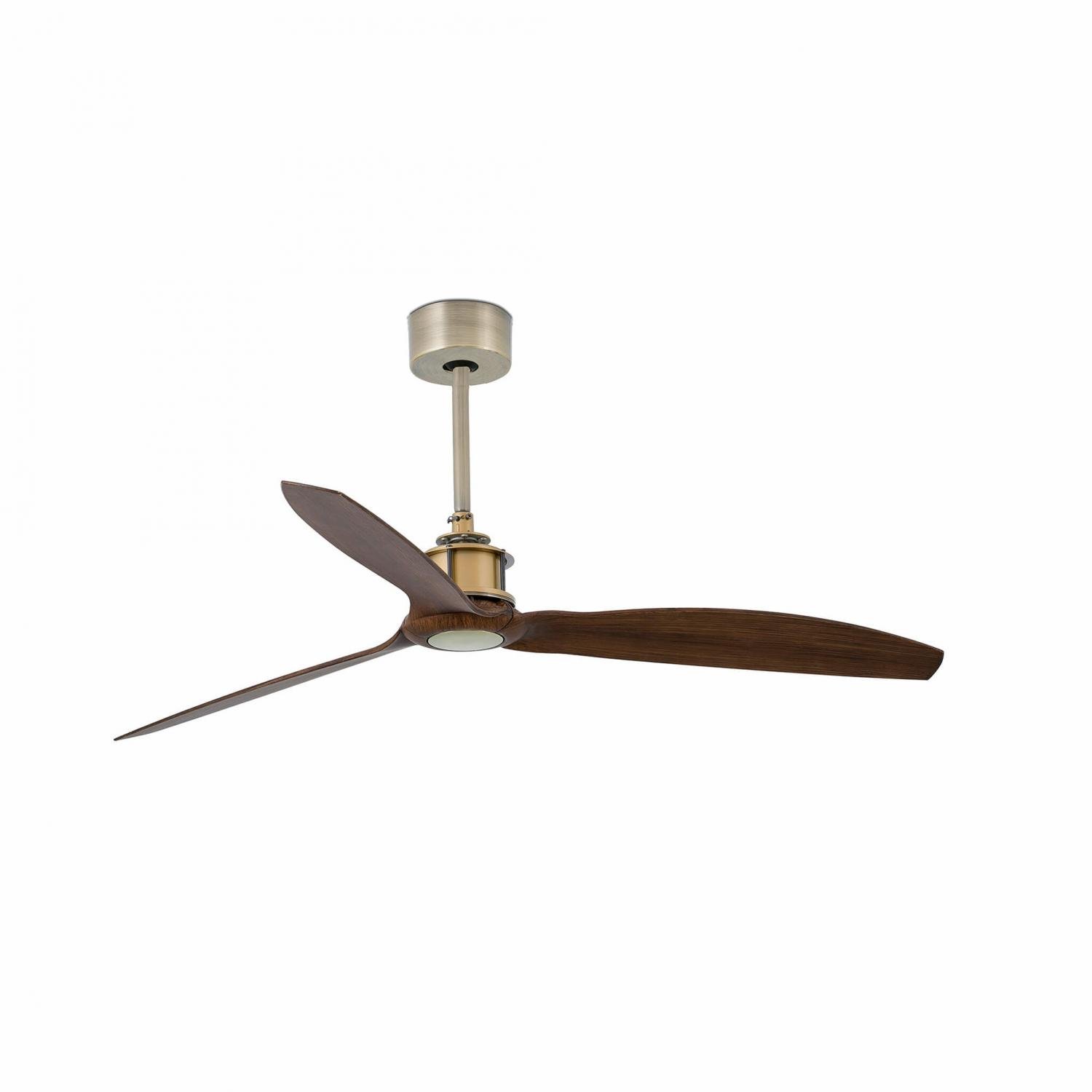 FARO 33398 JUST FAN M, starozlatá/dřevo, stropní ventilátor s DC motorem - FARO