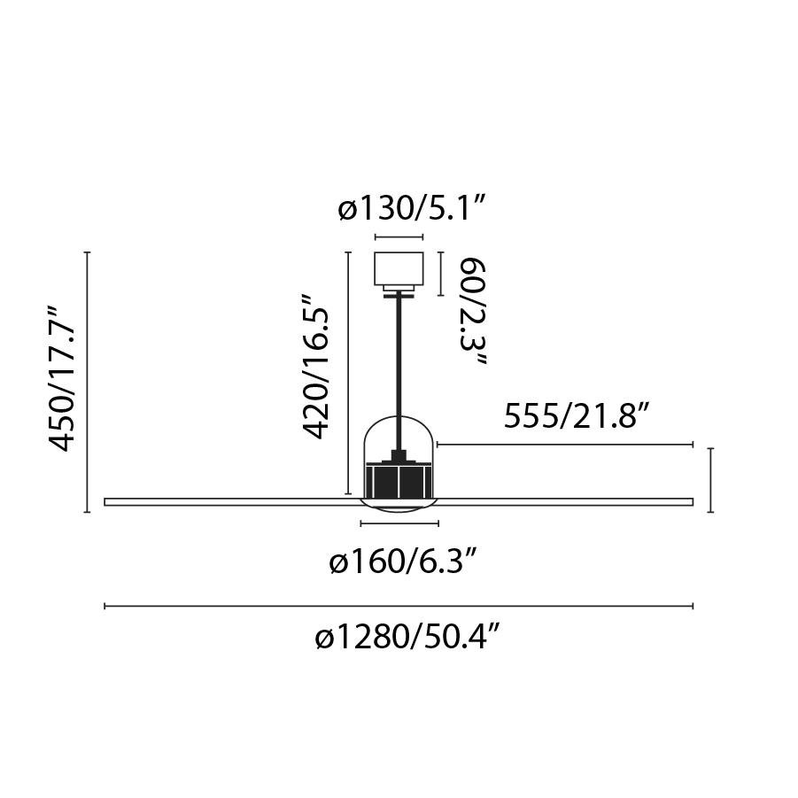 FARO 33398D DECO FAN M, zlatá/dřevo, stropní LED ventilátor s DC motorem - FARO (obrázek 3)