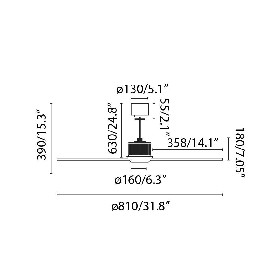 FARO 33425 JUST FAN XS, černá/dřevo, stropní ventilátor 81cm - FARO (obrázek 3)