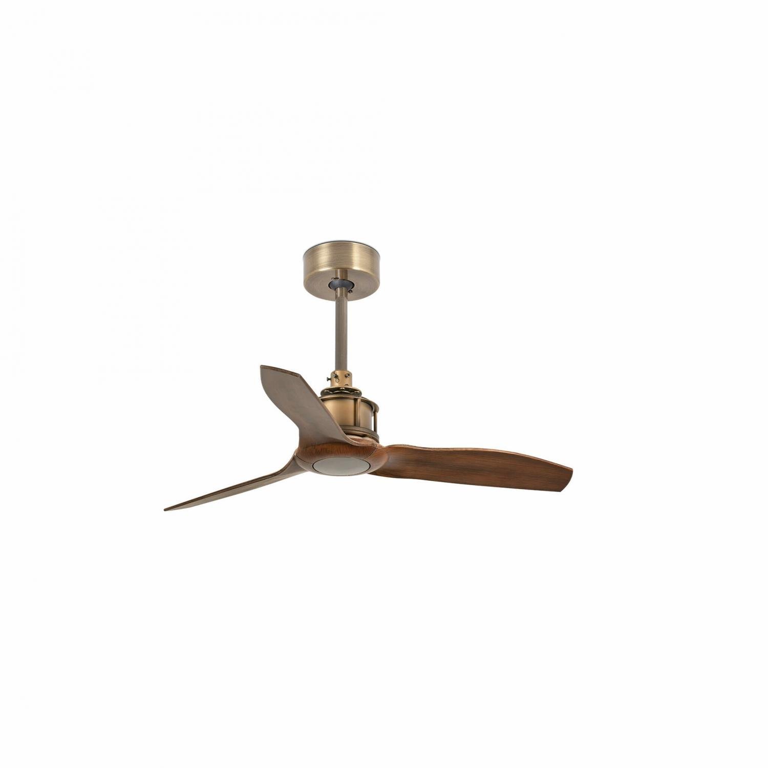 FARO 33428 JUST FAN XS, starozlatá/dřevo, stropní ventilátor 81cm - FARO
