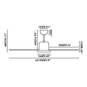 FARO 33465A ANDROS XL, anodizovaná šedá, stropní ventilátor - FARO (obrázek 3)