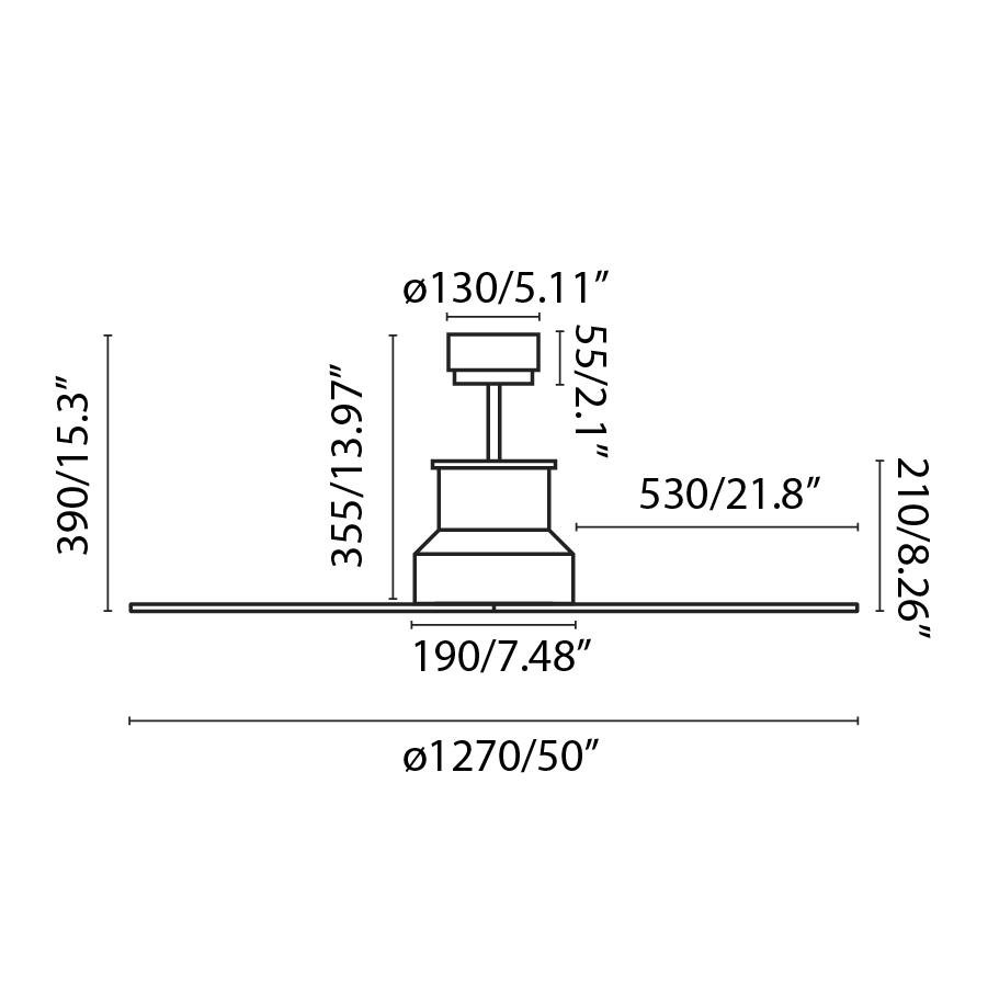 FARO 33481-7 WINCHE M LED, hnědá, stropní ventilátor s DC motorem - FARO (obrázek 3)