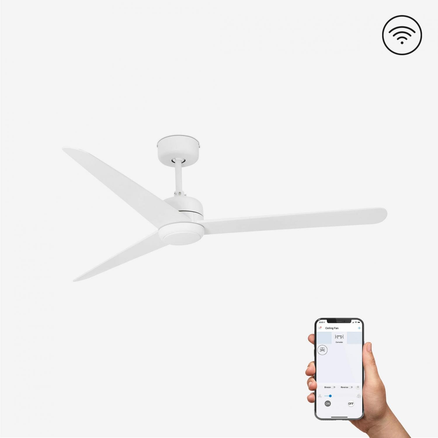 Levně FARO 33721WP NUU, bílá, stropní ventilátor s DC motorem SMART - FARO