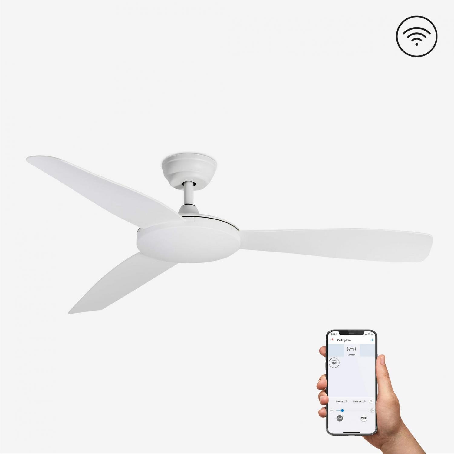 FARO 33802WP ISLOT L, bílá, stropní ventilátor s DC motorem SMART - FARO