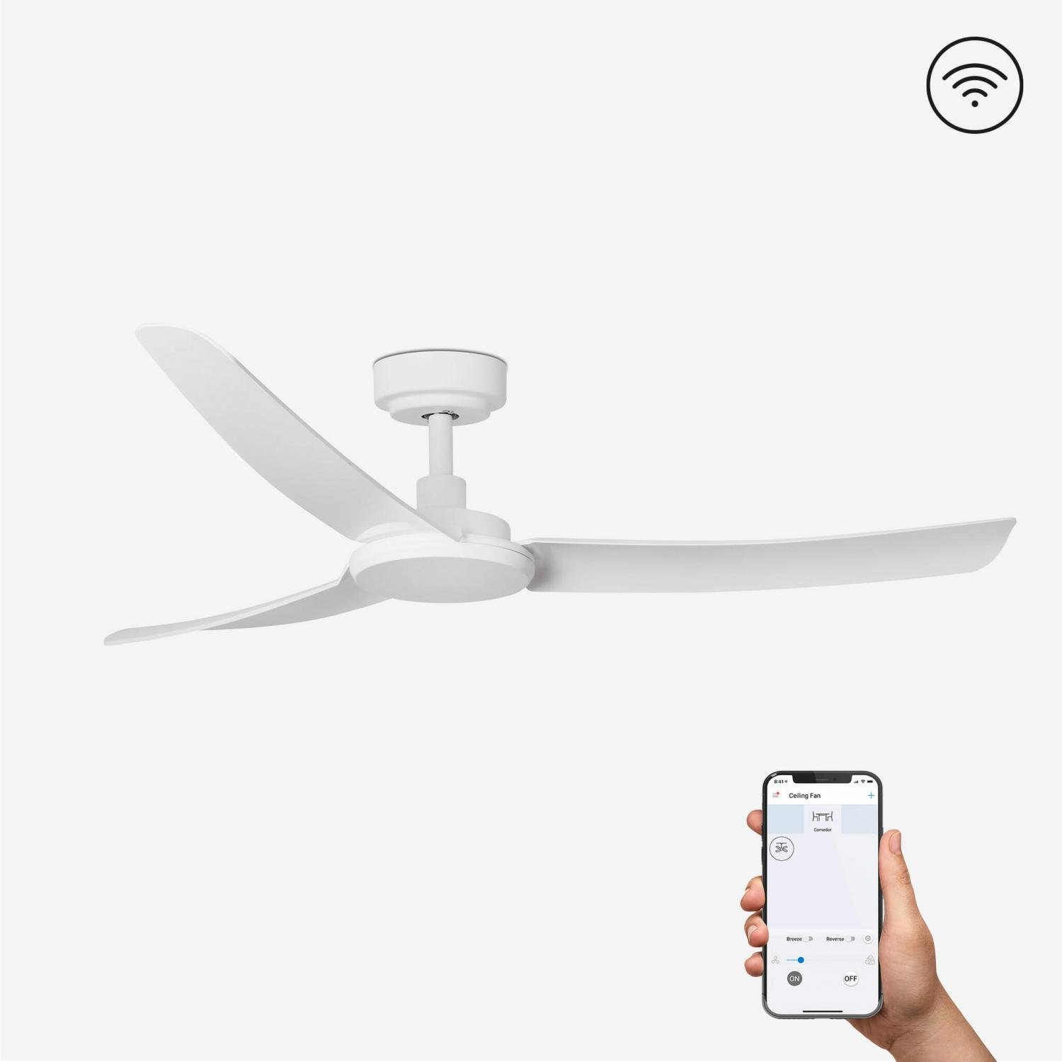 FARO 33804WP SIROS, bílá, stropní ventilátor s DC motorem SMART - FARO
