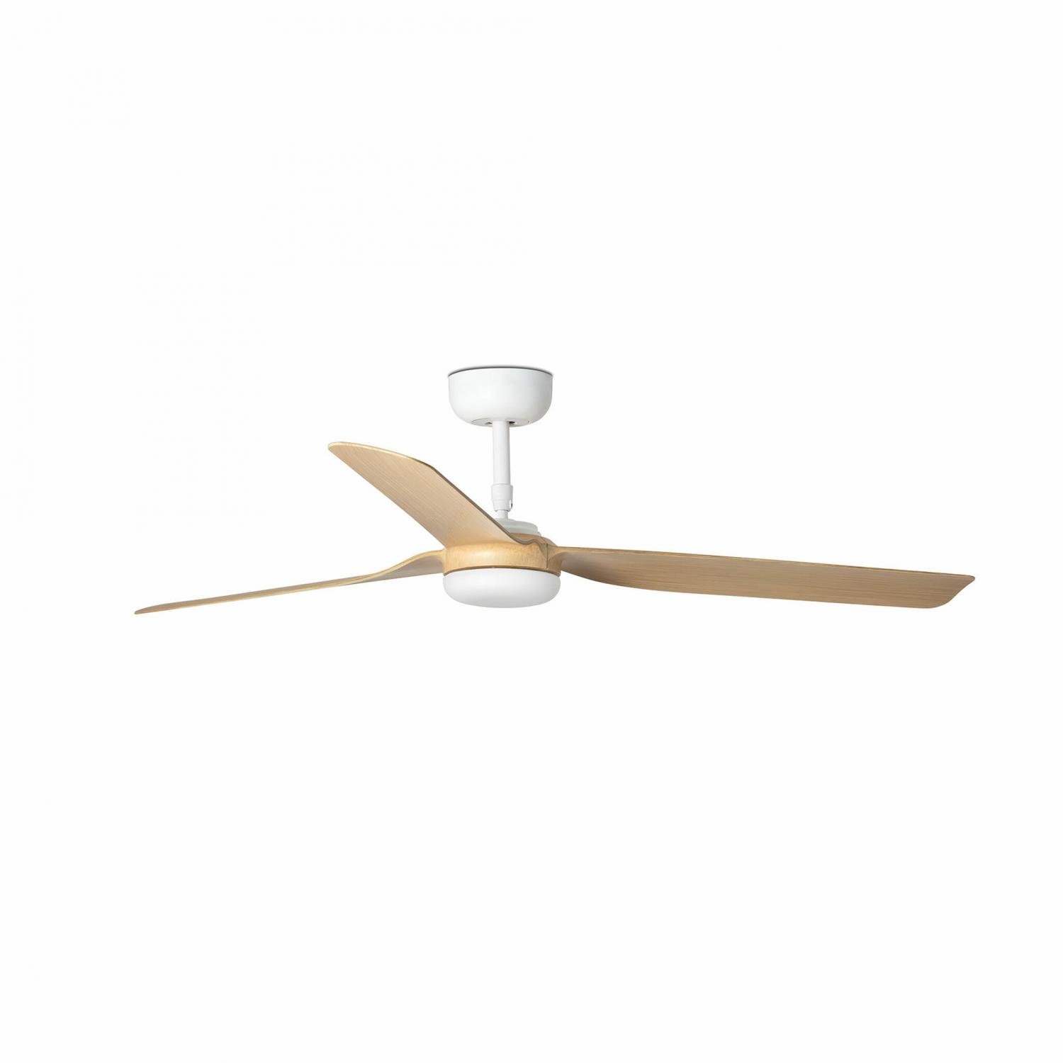 FARO 33816 PUNT M, bílá/světlé dřevo, stropní ventilátor s DC motorem - FARO