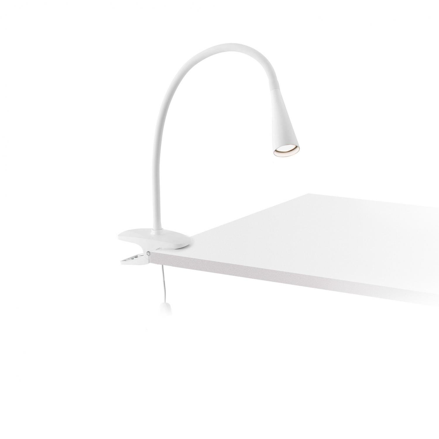 Levně FARO 52059 LENA bílá stolní lampa s klipem - FARO