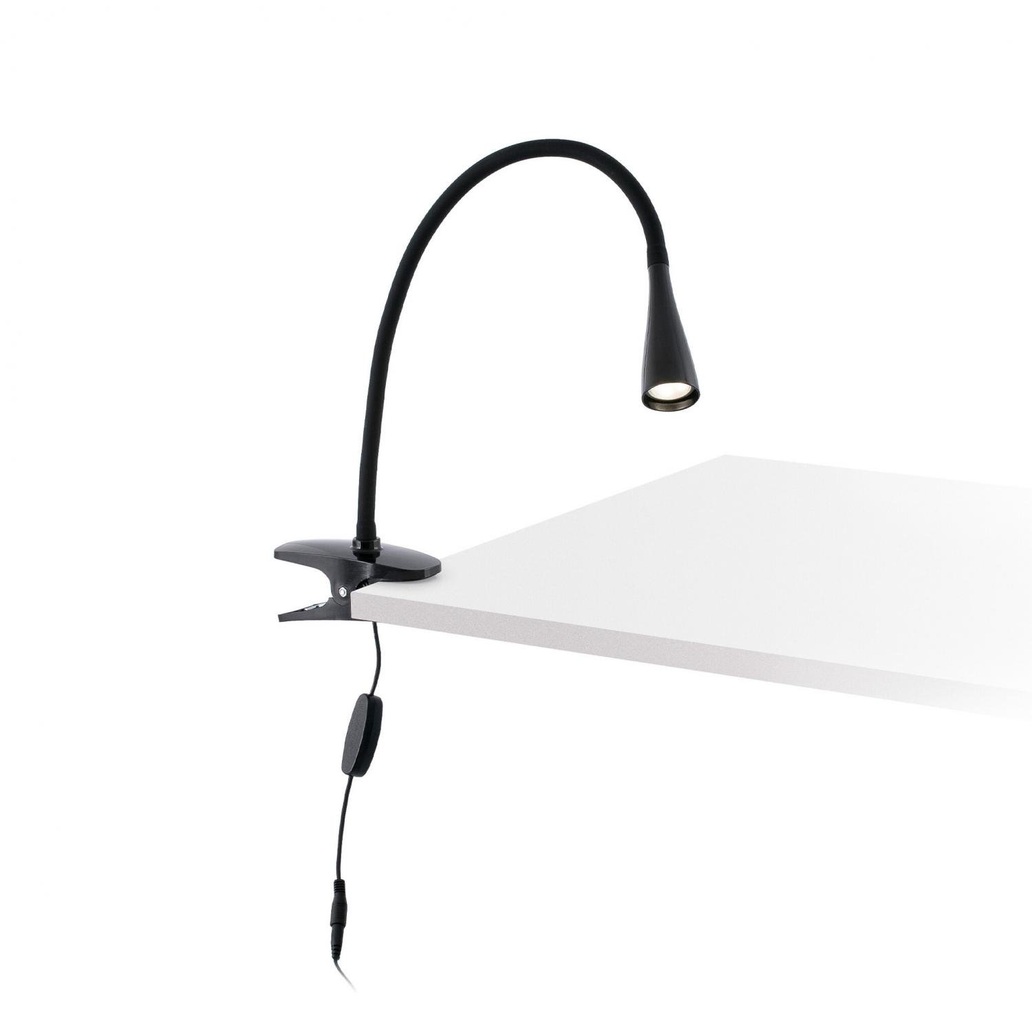 Levně FARO 52061 LENA černá stolní lampa s klipem - FARO