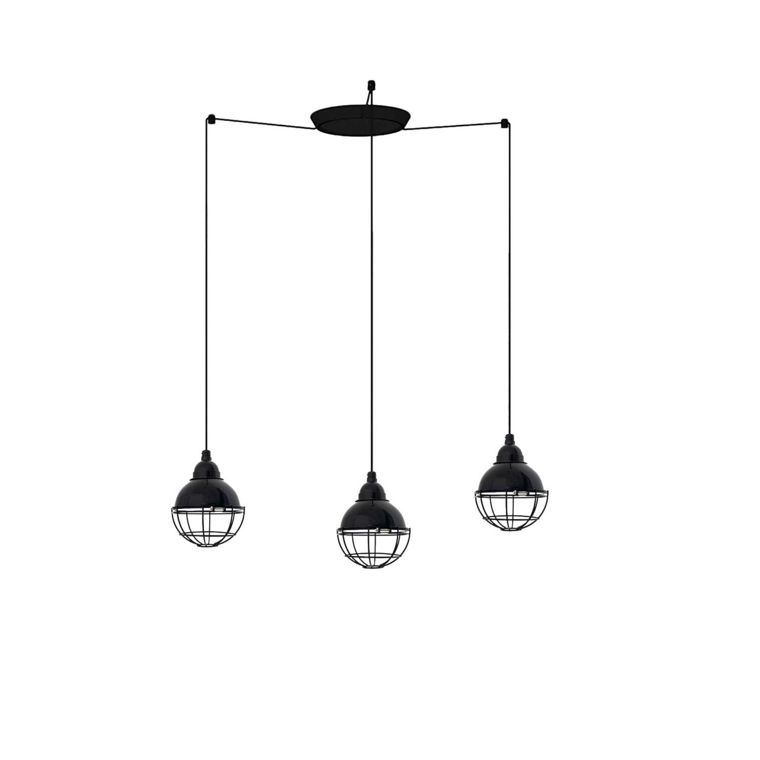 Levně FARO 62802-3L CLAIRE závěsné svítidlo, černá, 3L - FARO