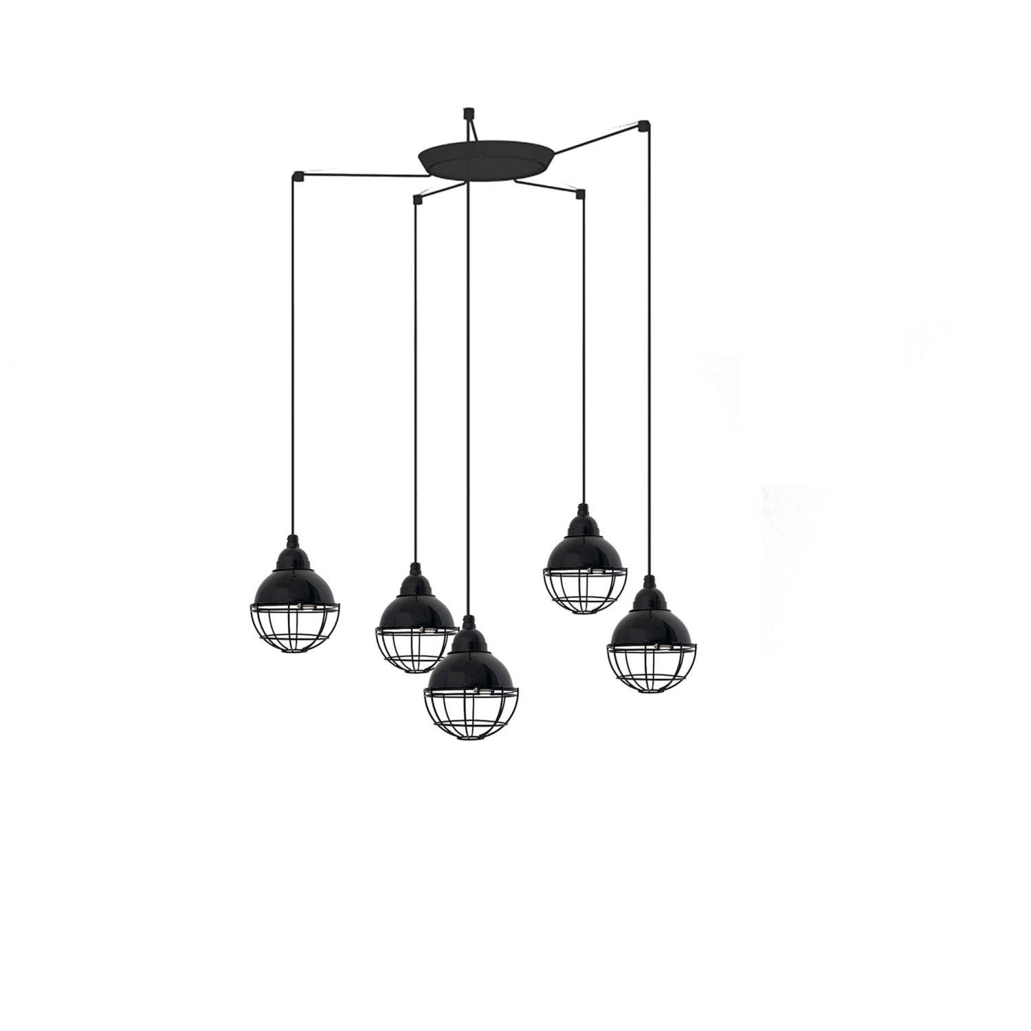 FARO 62802-5L CLAIRE závěsné svítidlo, černá, 5L - FARO