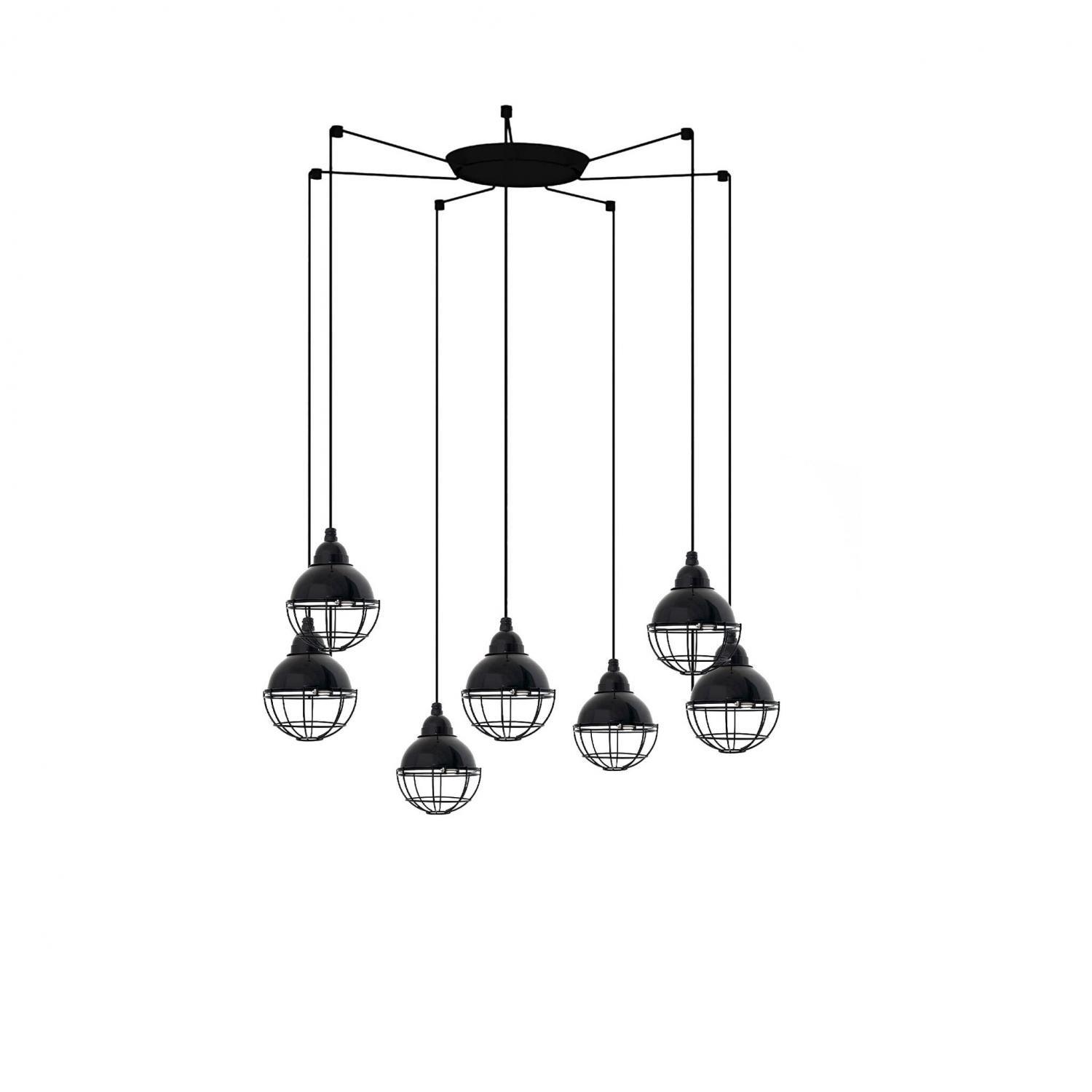 Levně FARO 62802-7L CLAIRE závěsné svítidlo, černá, 7L - FARO
