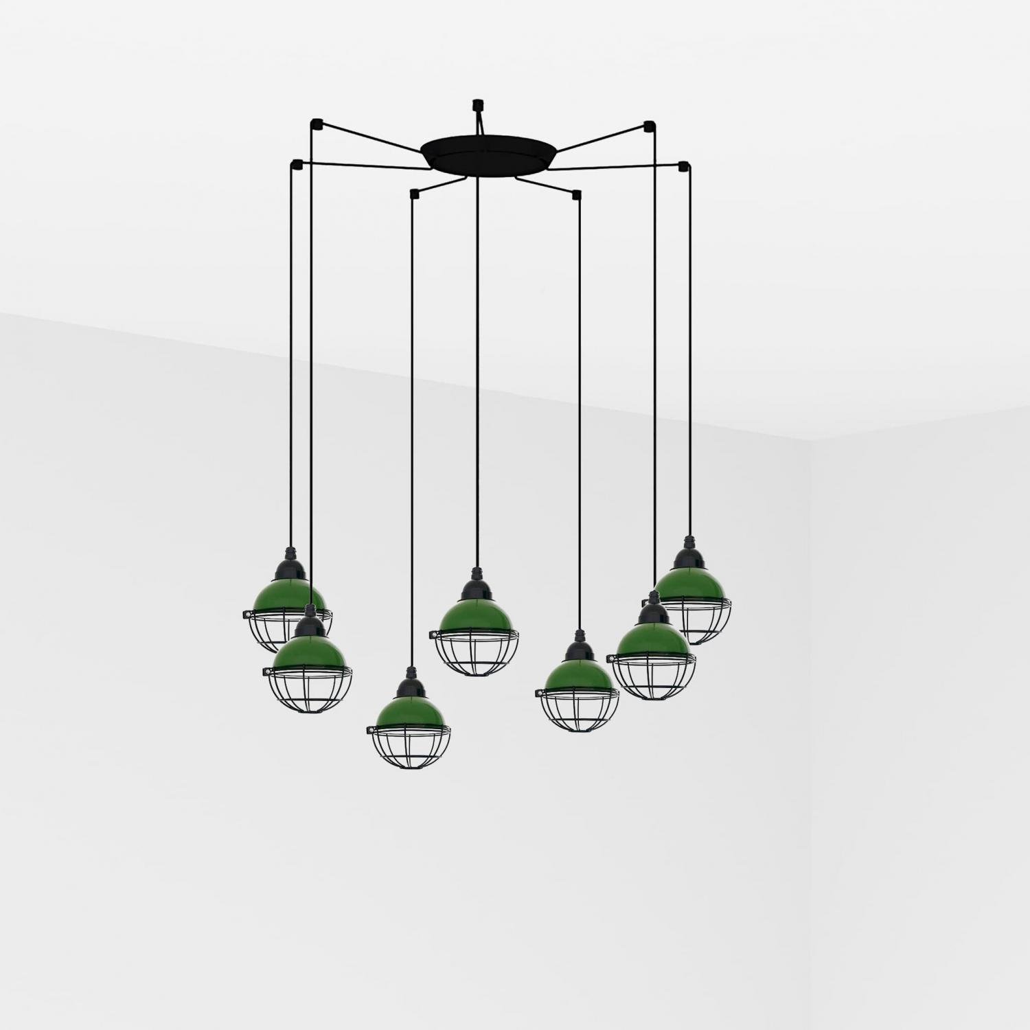 Levně FARO 62803-7L CLAIRE závěsné svítidlo, zelená 7L - FARO