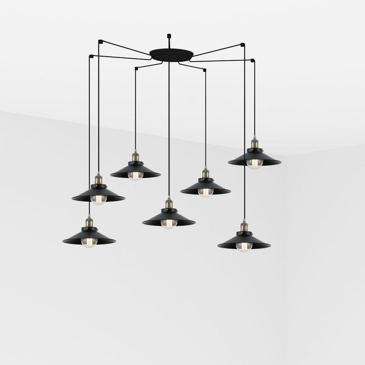 Levně FARO 64133-7L MARLIN závěsné svítidlo, černá, 7L - FARO