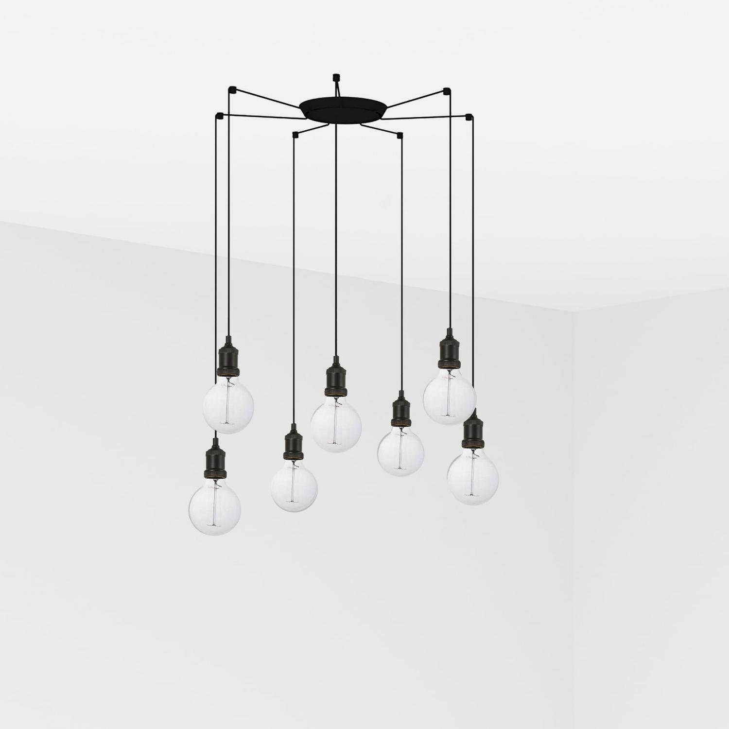 Levně FARO 64135-7L ART závěsné svítidlo, černá, 7L - FARO