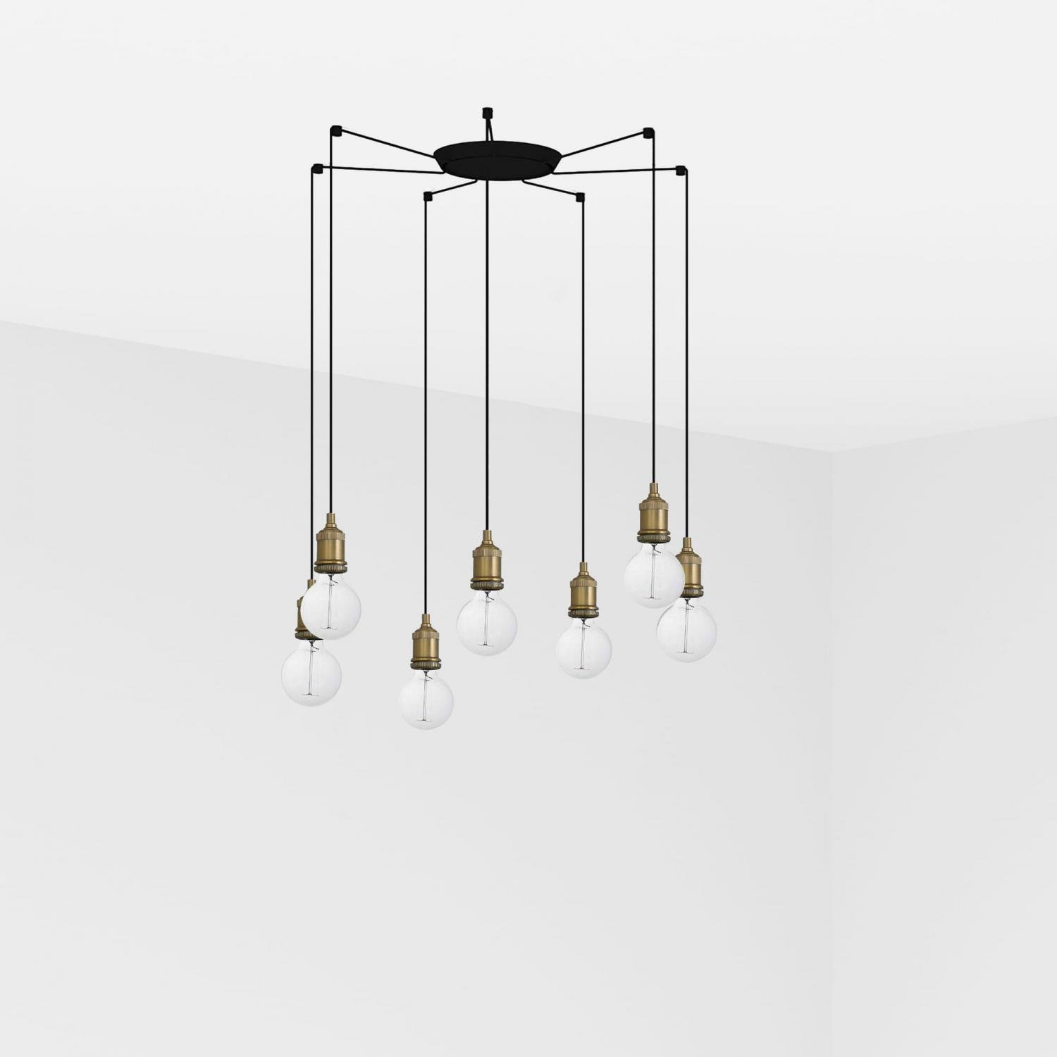 Levně FARO 64137-7L ART závěsné svítidlo, starozlatá 7L - FARO