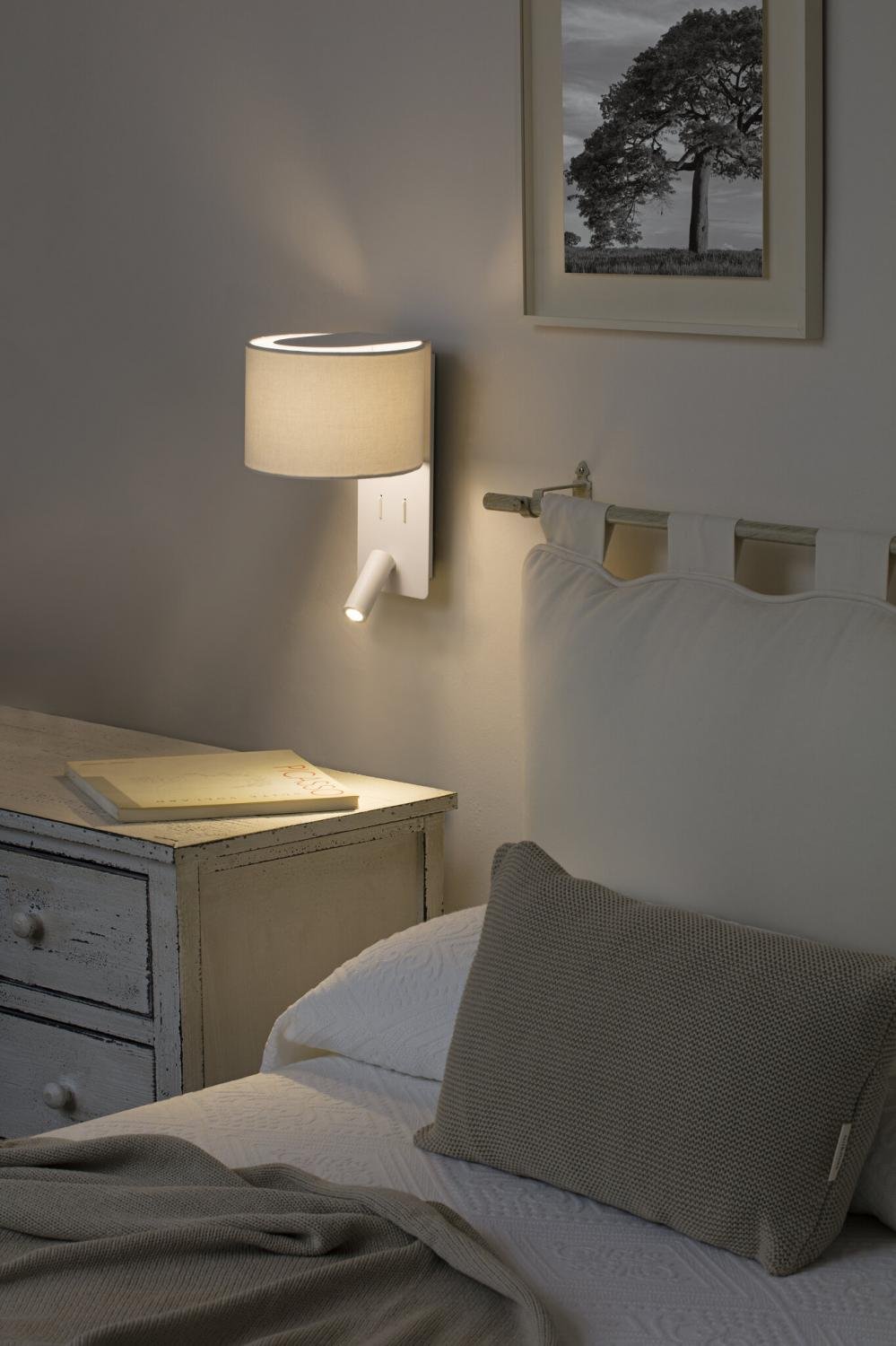 FARO 64304 FOLD nástěnná lampa, bílá, se čtecí lampičkou - FARO (obrázek 2)