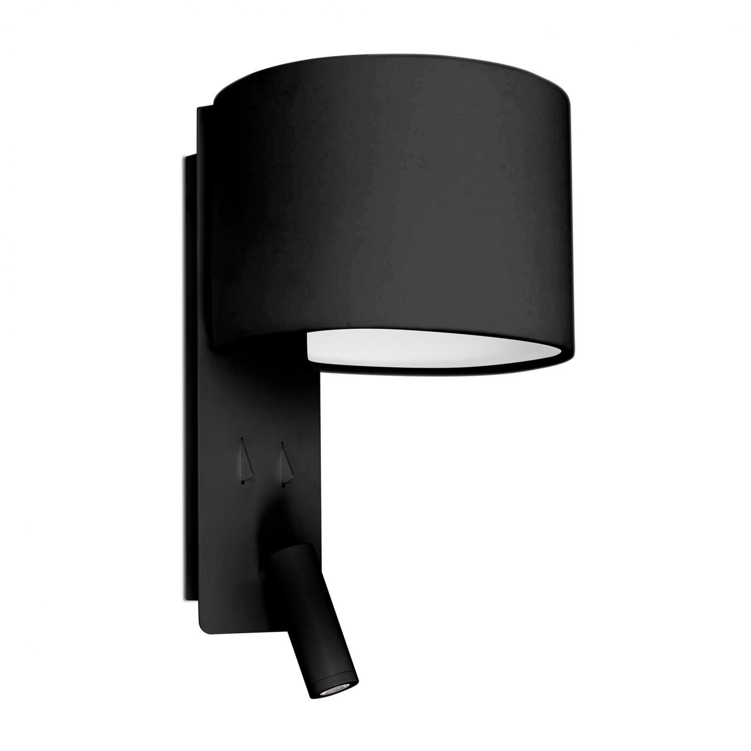 Levně FARO 64305 FOLD nástěnná lampa, černá, se čtecí lampičkou - FARO