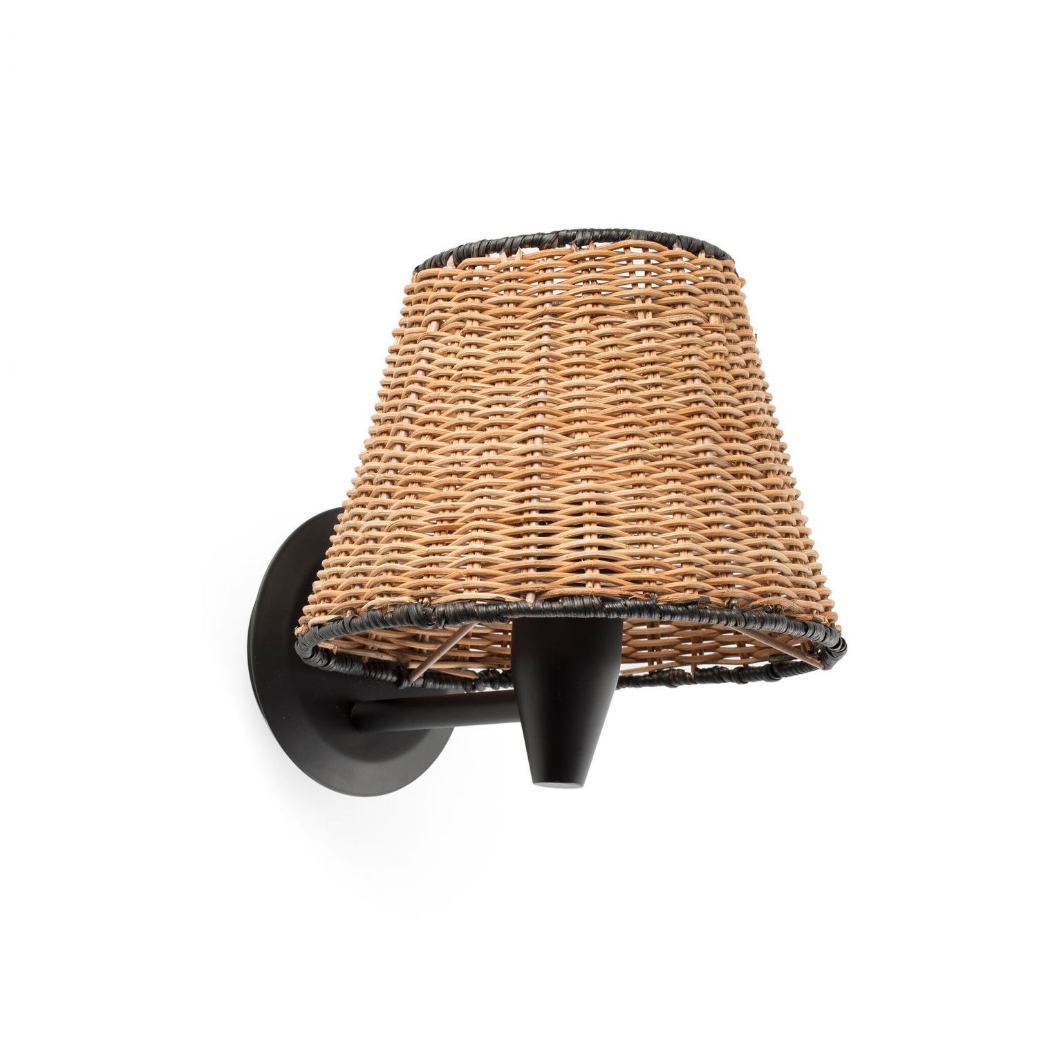 Levně FARO 64307-71 SUMBA černá/ratan nástěnná lampa - FARO