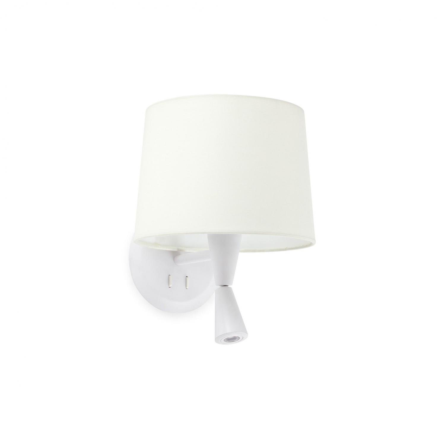 Levně FARO 64308-01 CONGA nástěnná lampa, bílá, se čtecí lampičkou - FARO