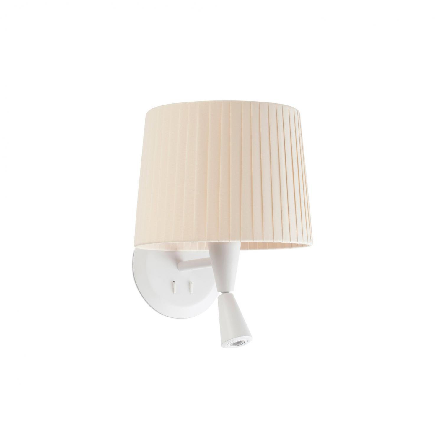 FARO 64308-35 SAMBA bílá/skládaná nástěnná lampa, béžová, se čtecí lampičkou - FARO