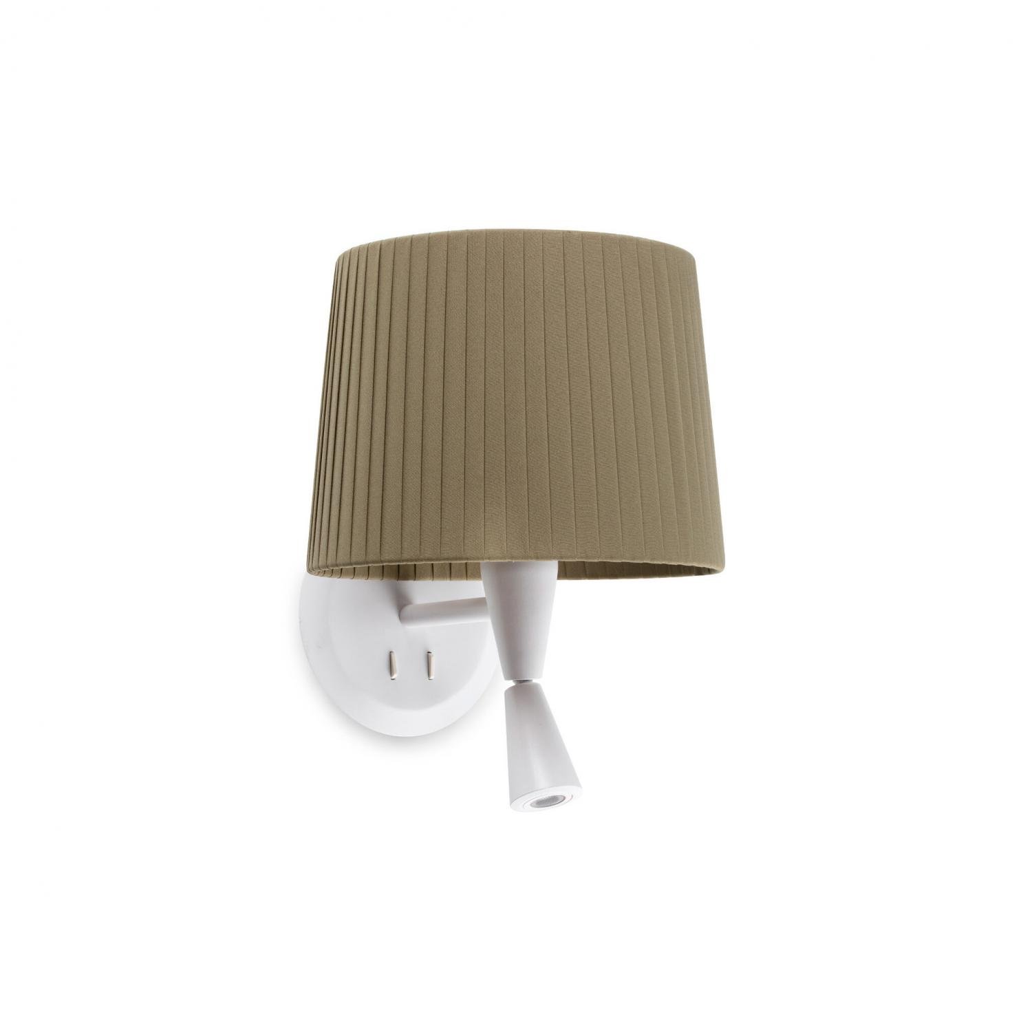 Levně FARO 64308-37 SAMBA bílá/skládaná zelená nástěnná lampa se čtecí lampičkou - FARO