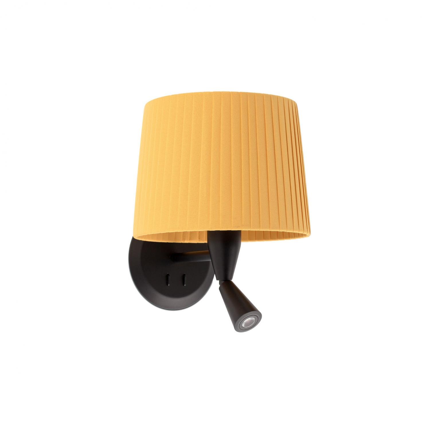 Levně FARO 64309-36 SAMBA černá/skládaná žlutá nástěnná lampa se čtecí lampičkou - FARO