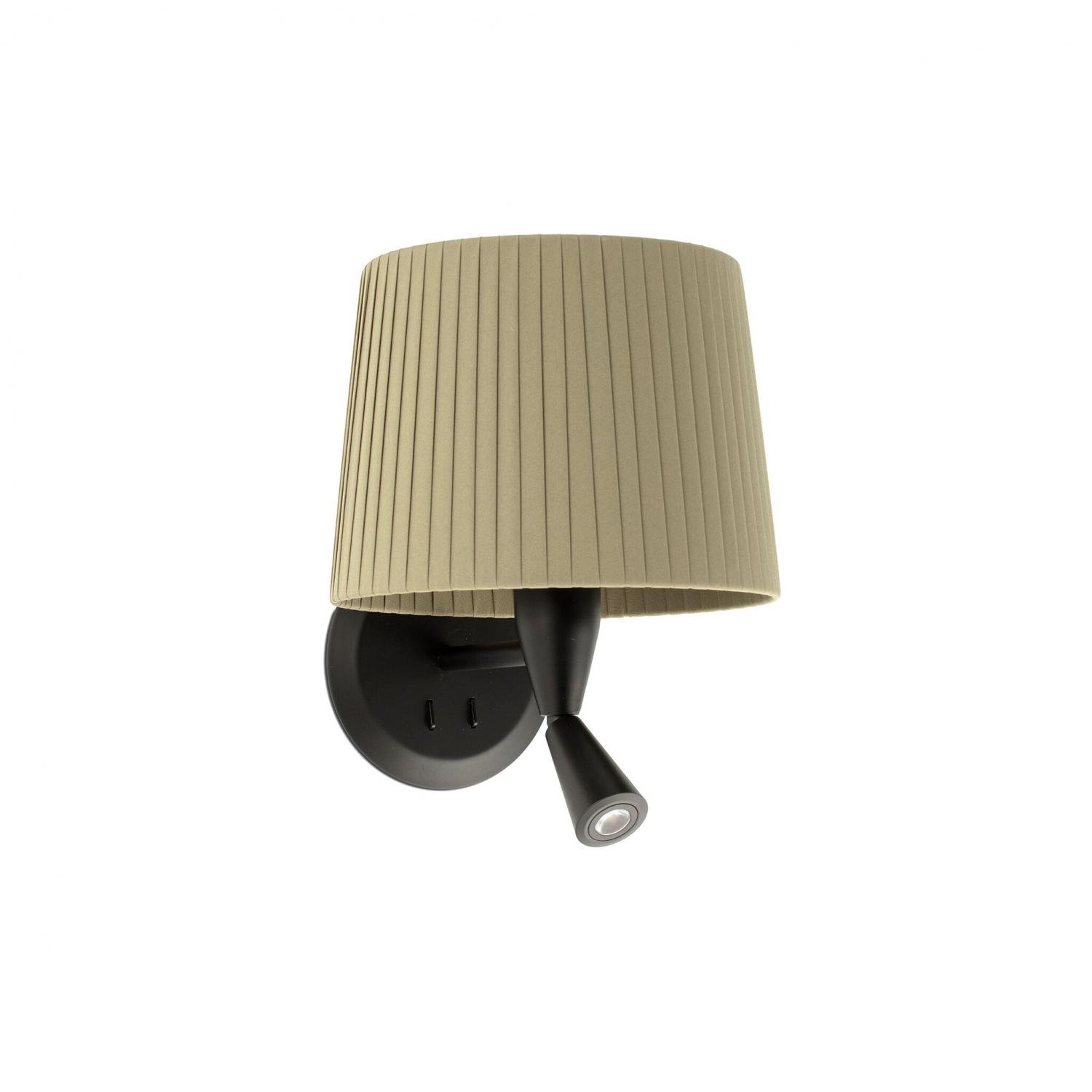 FARO 64309-37 SAMBA černá/skládaná zelená nástěnná lampa se čtecí lampičkou - FARO