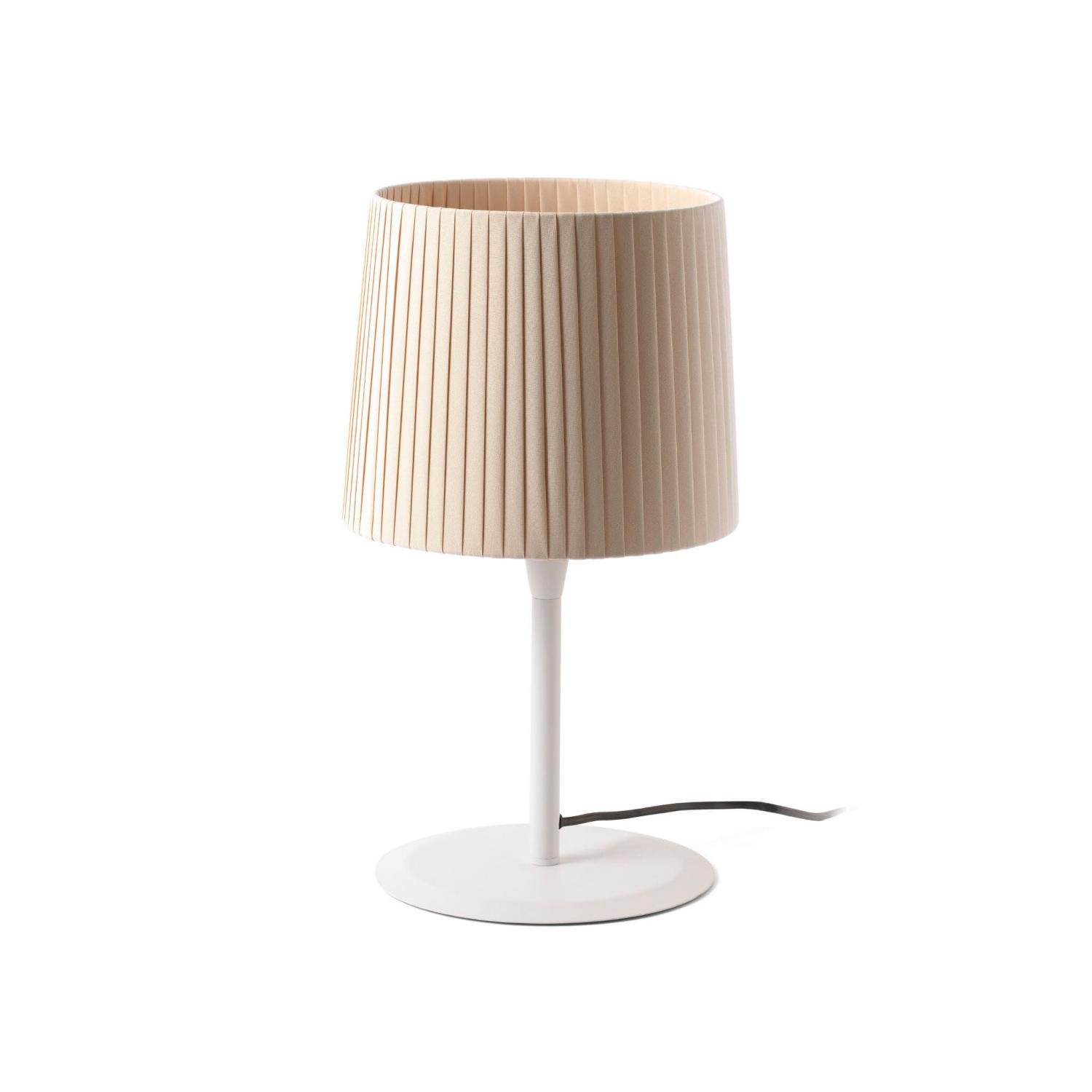 Levně FARO 64310-38 SAMBA bílá/skládaná béžová stolní lampa - FARO