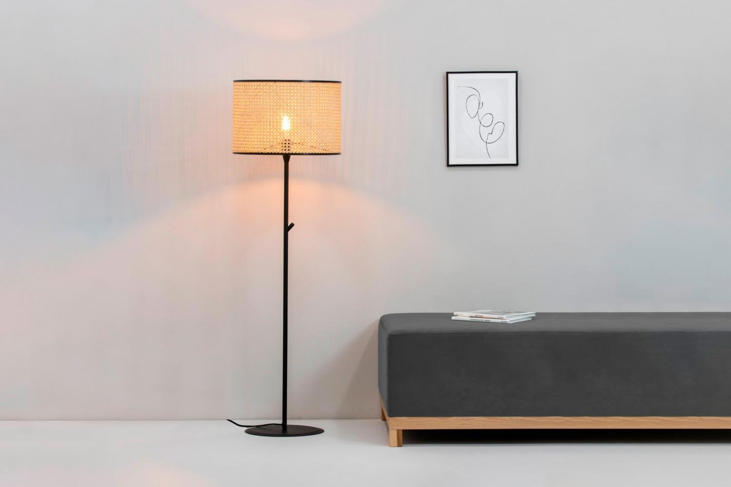 FARO 64313-49 MAMBO černá/ratan stojací lampa - FARO (obrázek 2)