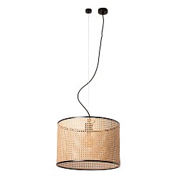 Obrázek pro produkt MAMBO závěsné svítidlo, černá/ratan, pr.450 - FARO