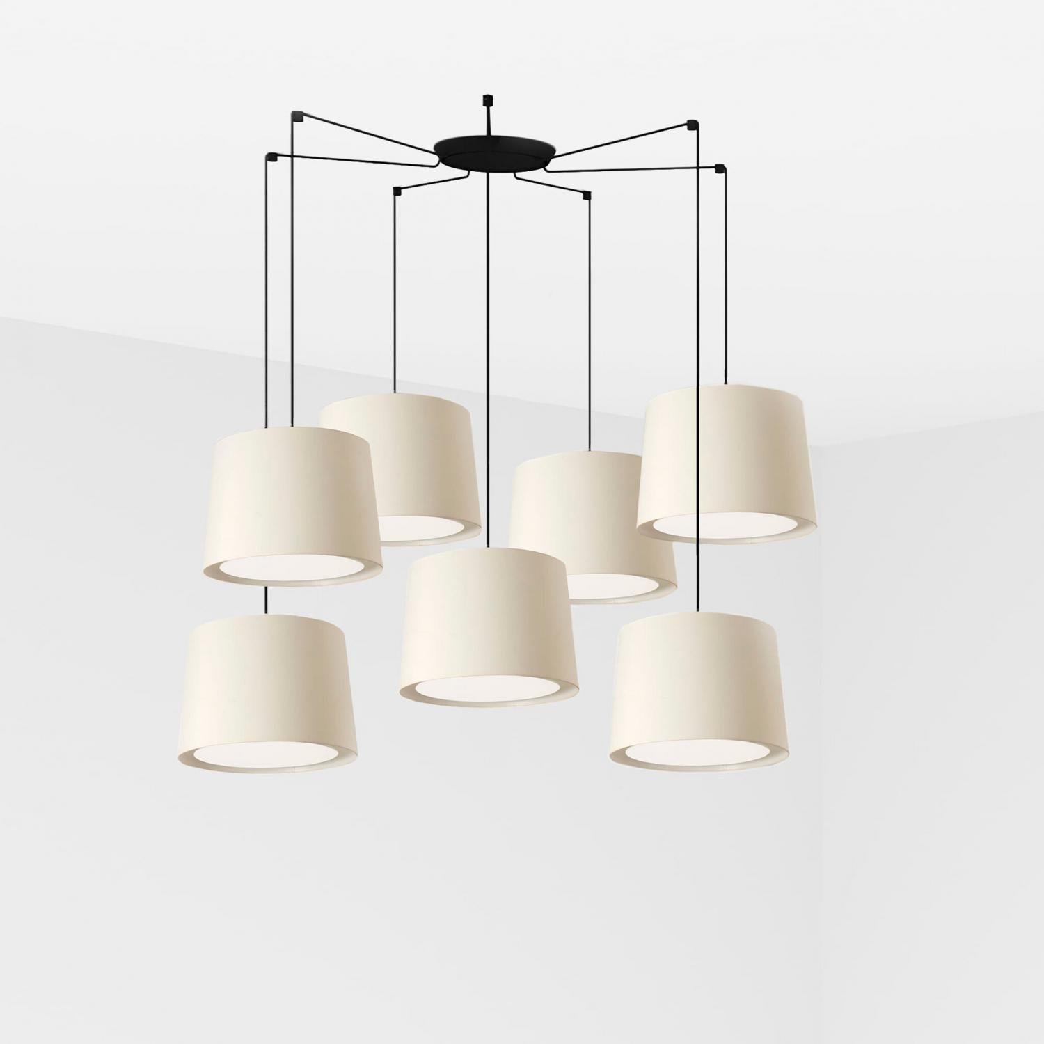Levně FARO 64314-54-7L CONGA závěsné svítidlo, bílá, 7L - FARO