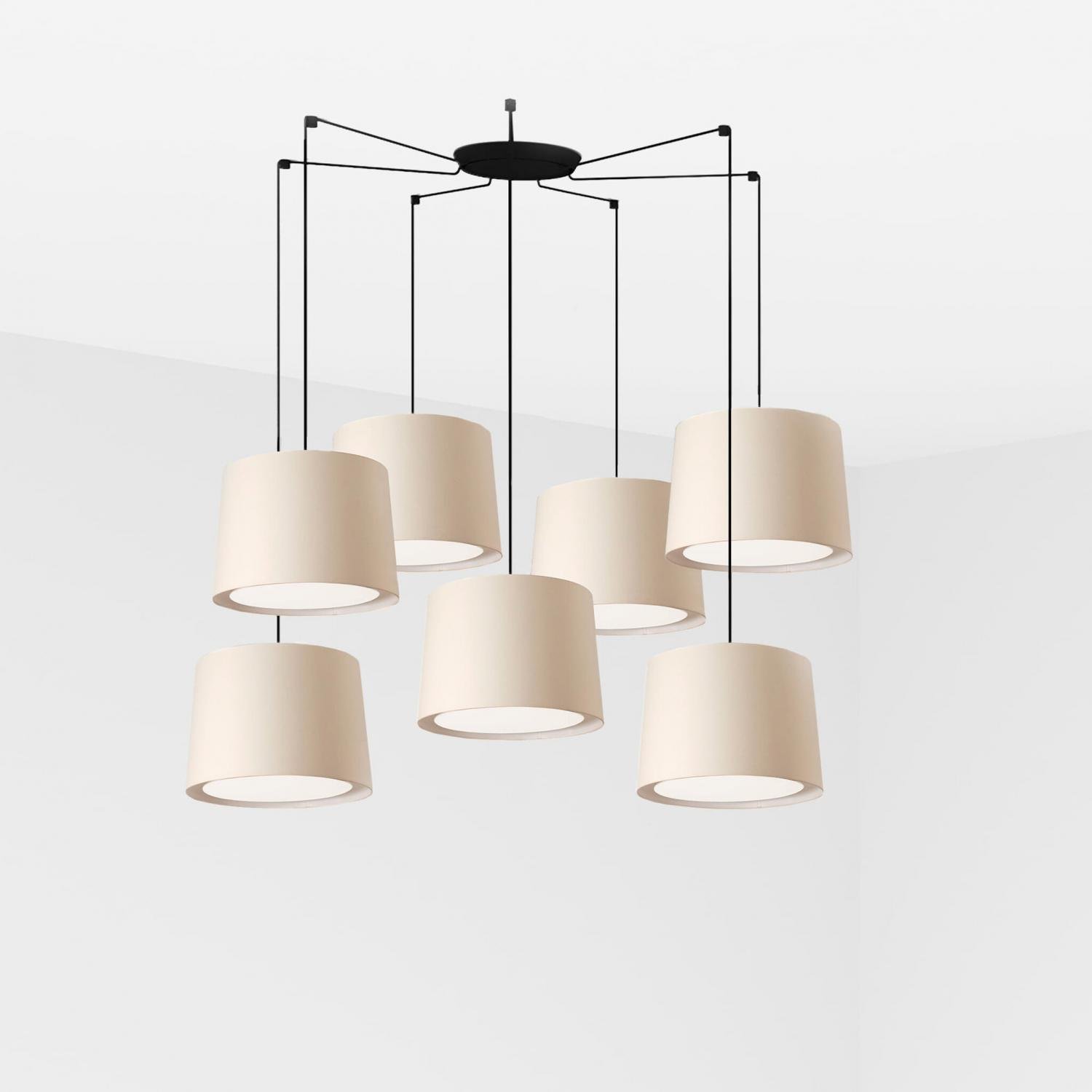 Levně FARO 64314-55-7L CONGA závěsné svítidlo, béžová, 7L - FARO