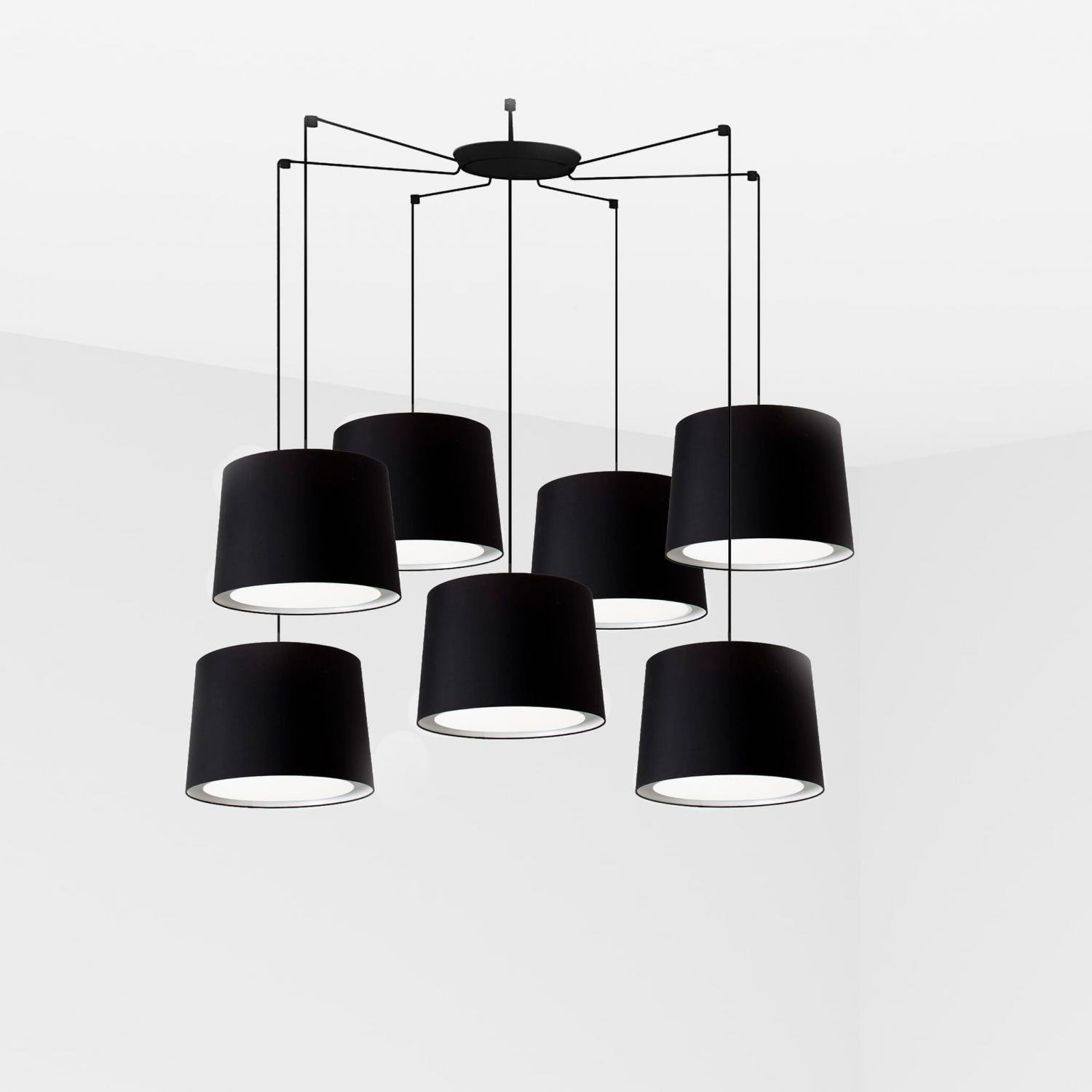 Levně FARO 64314-56-7L CONGA závěsné svítidlo, černá, 7L - FARO
