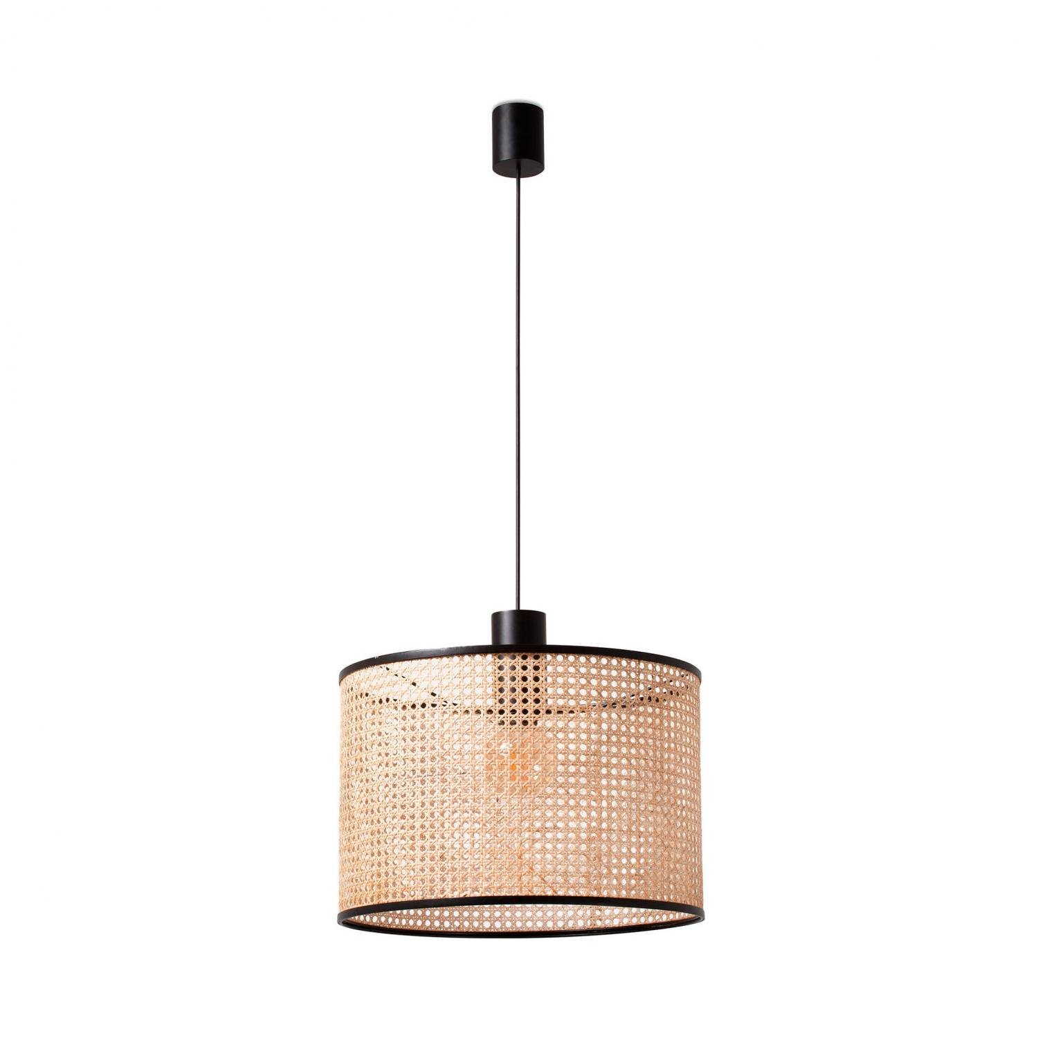 Levně FARO 64315-49 MAMBO 450 závěsné svítidlo, černá/ratan, pr.450 - FARO