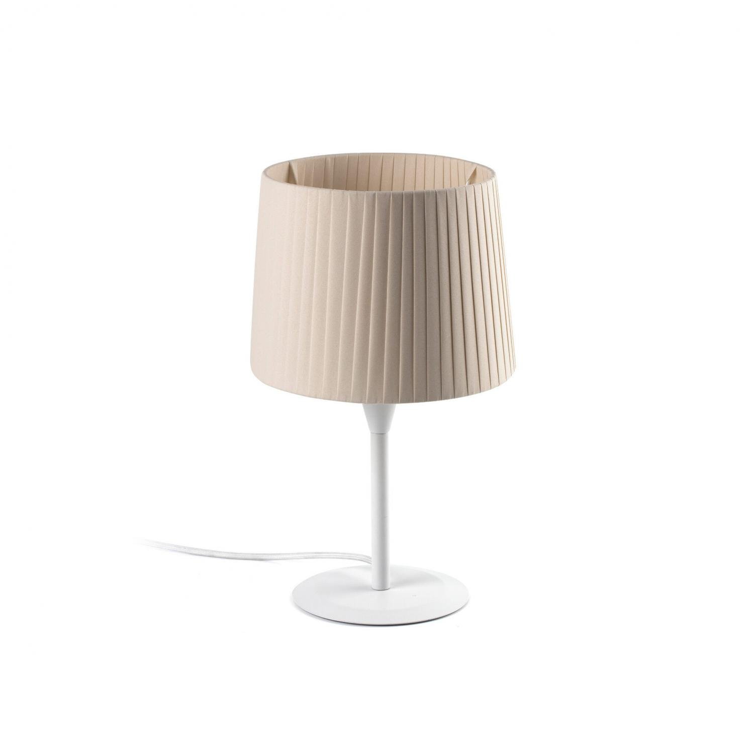 Levně FARO 64316-35 SAMBA bílá/skládaná béžová mini stolní lampa - FARO
