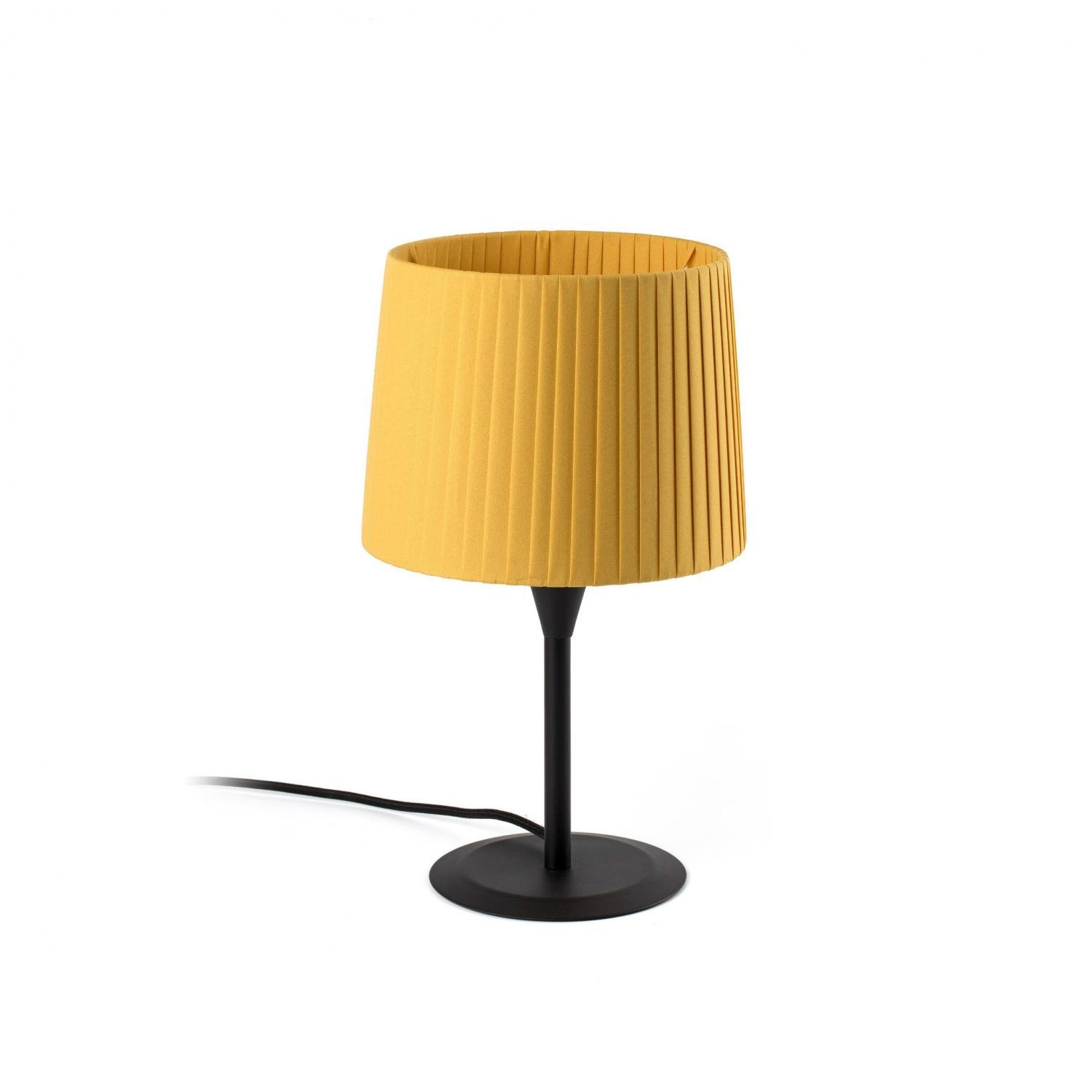 Levně FARO 64317-36 SAMBA černá/skládaná žlutá mini stolní lampa - FARO