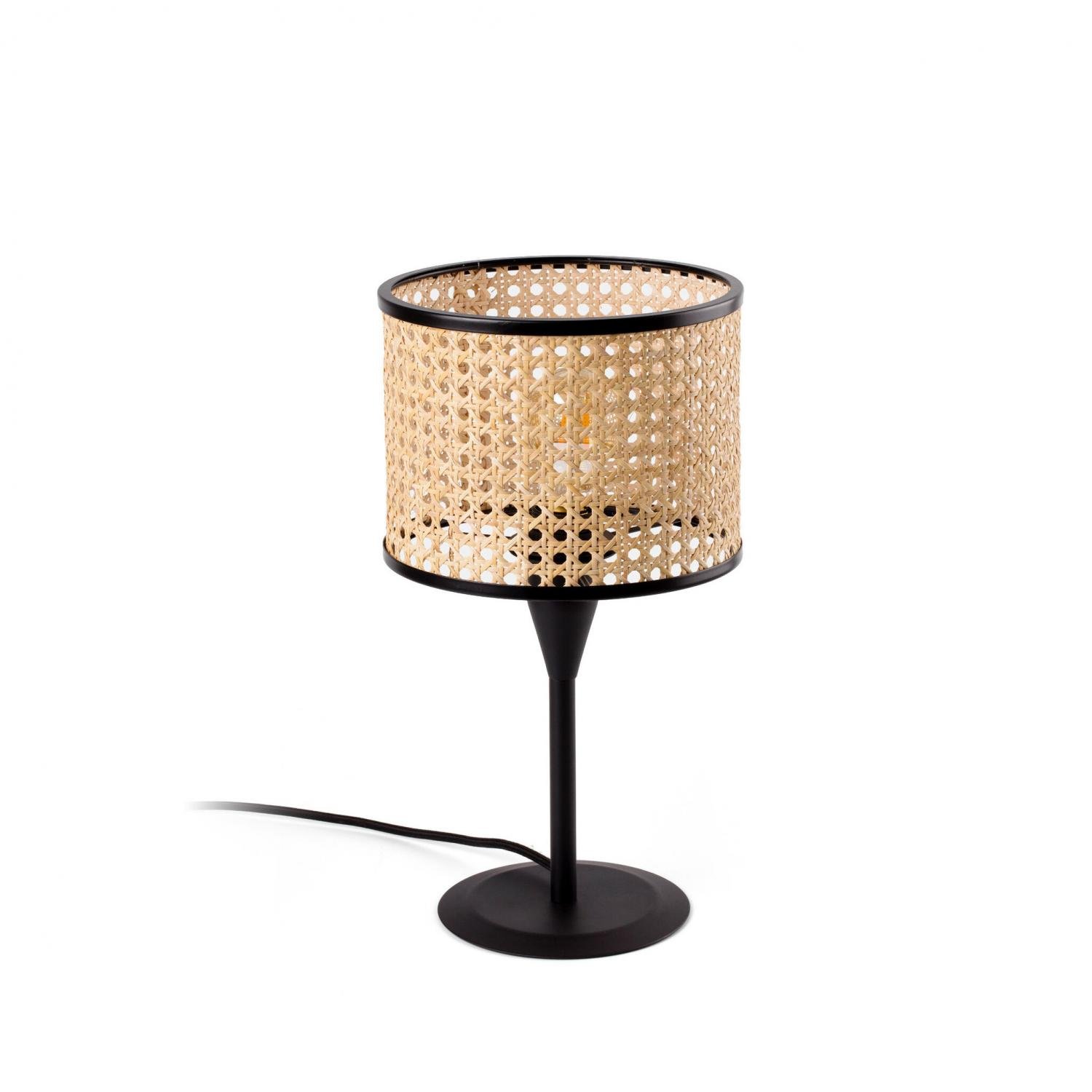 FARO 64317-47 MAMBO S černá/ratan stolní lampa - FARO