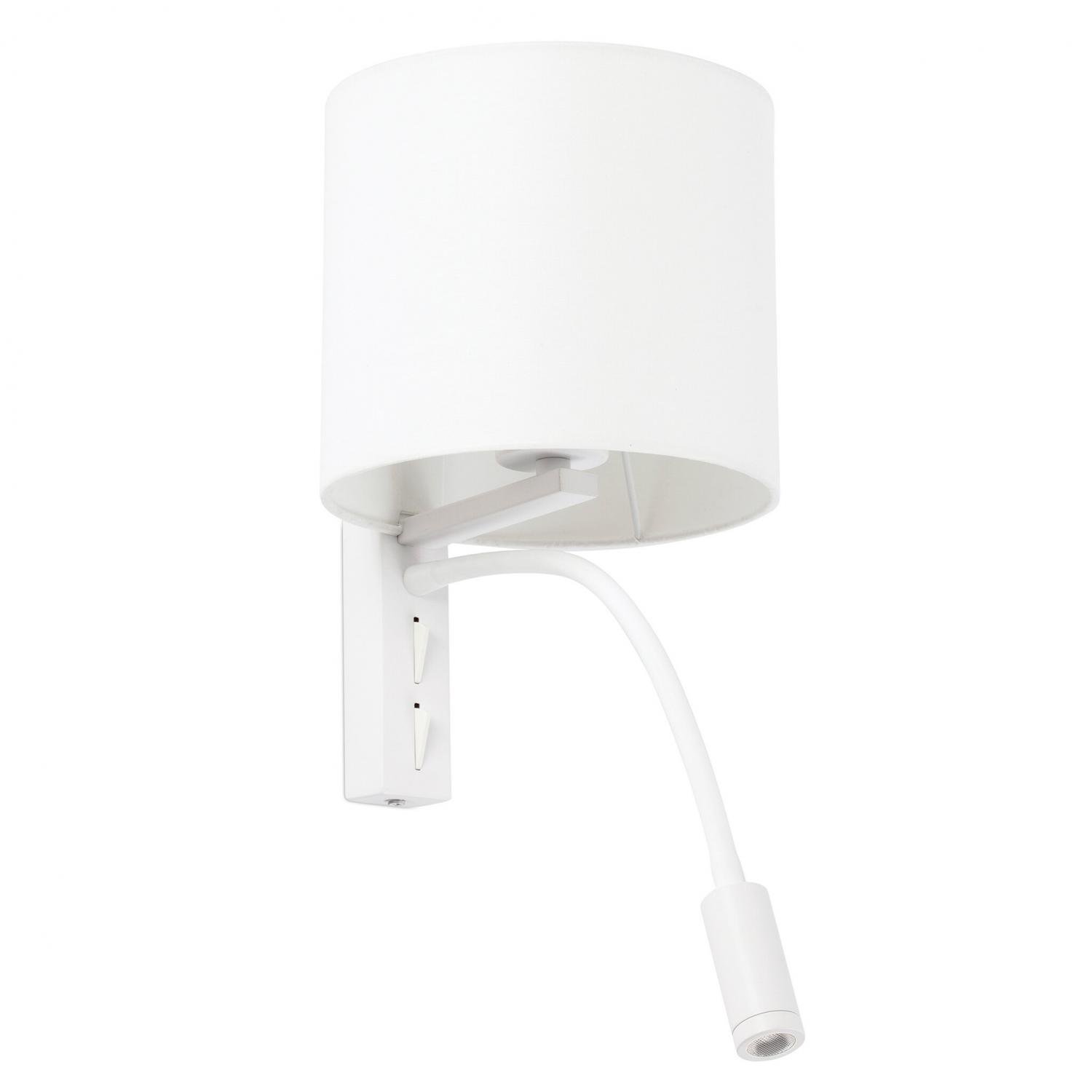 Levně FARO 64322 TIRA nástěnná lampa, bílá, se čtecí lampičkou - FARO