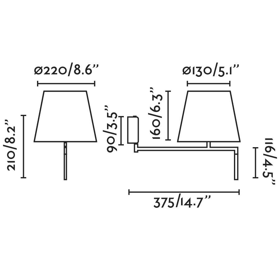 FARO 64400-11 RON nástěnná lampa, tmavě šedá/béžová - FARO (obrázek 5)